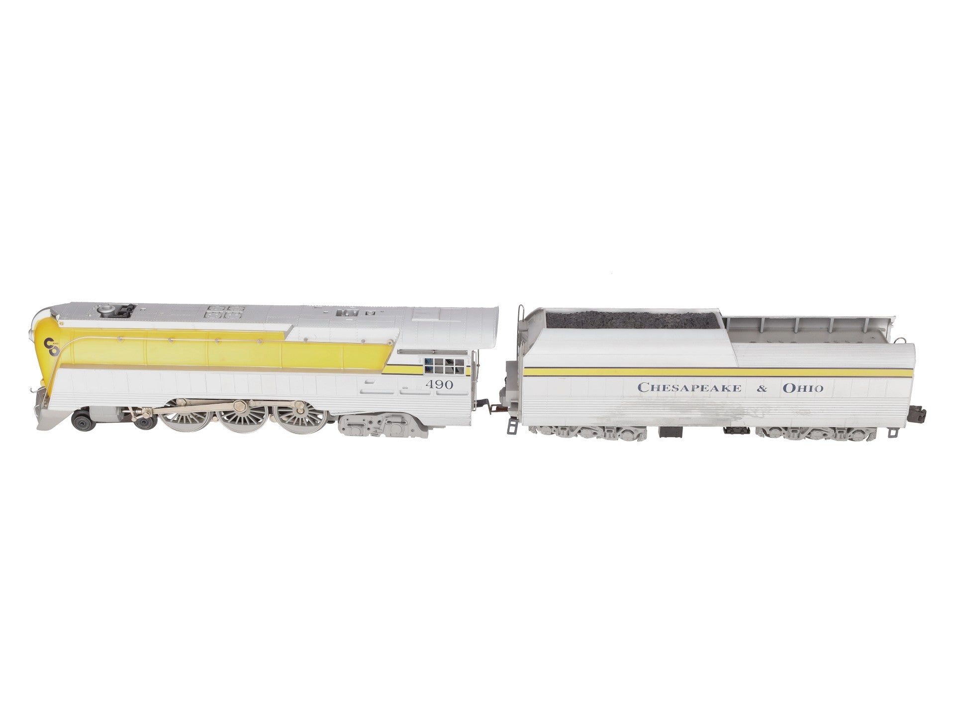 Lionel 6-18043 O Chesapeake & Ohio Streamlined Hudson & Tender #490 with RSII VG