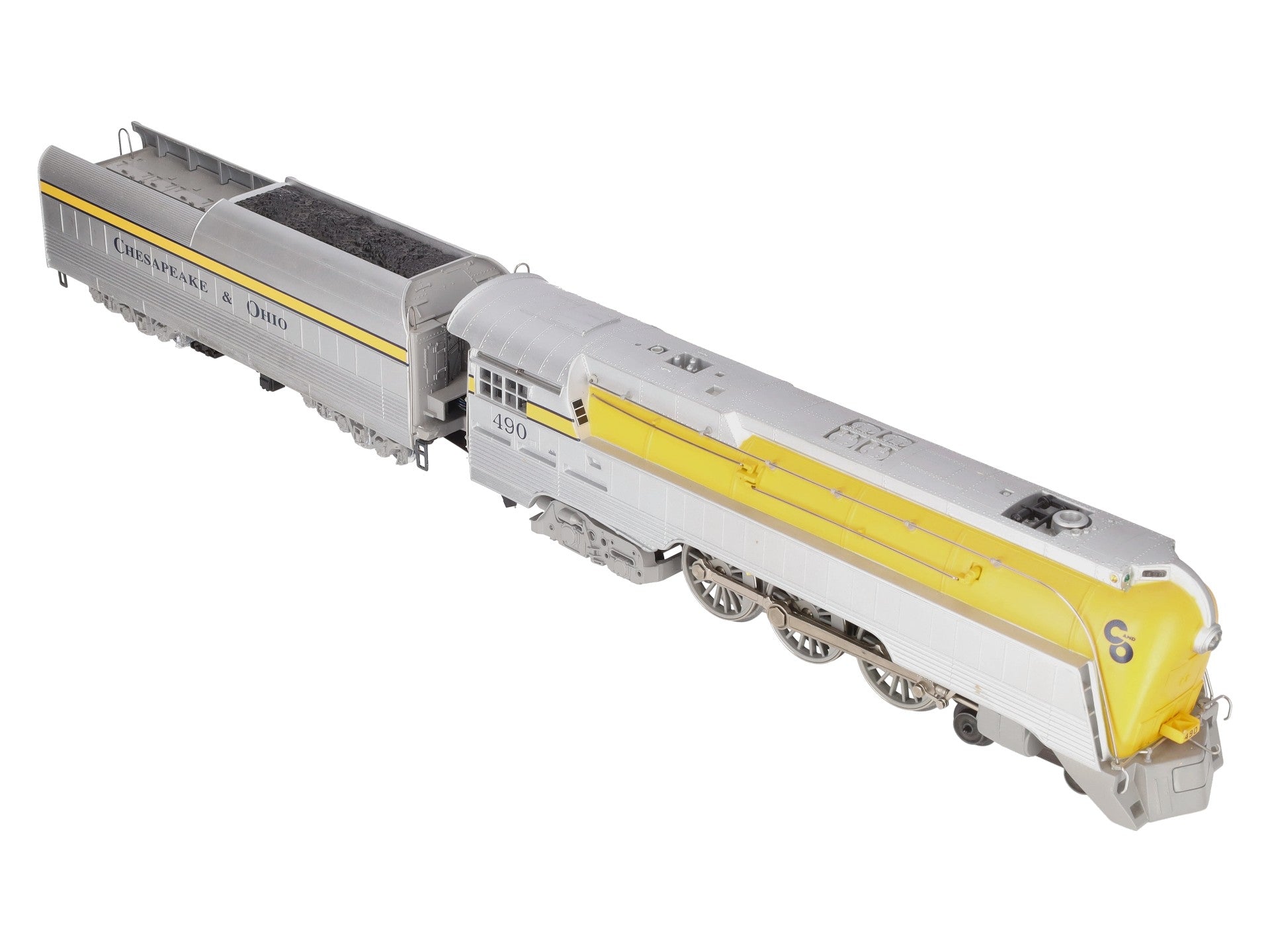 Lionel 6-18043 O Chesapeake & Ohio Streamlined Hudson & Tender #490 with RSII VG