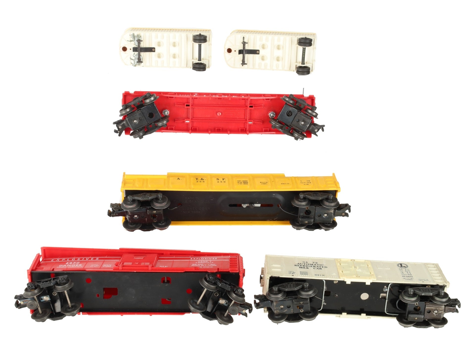 Lionel Vintage O Postwar Freight Cars: 3472, 6470, 3562-50, 6430 [4] VG