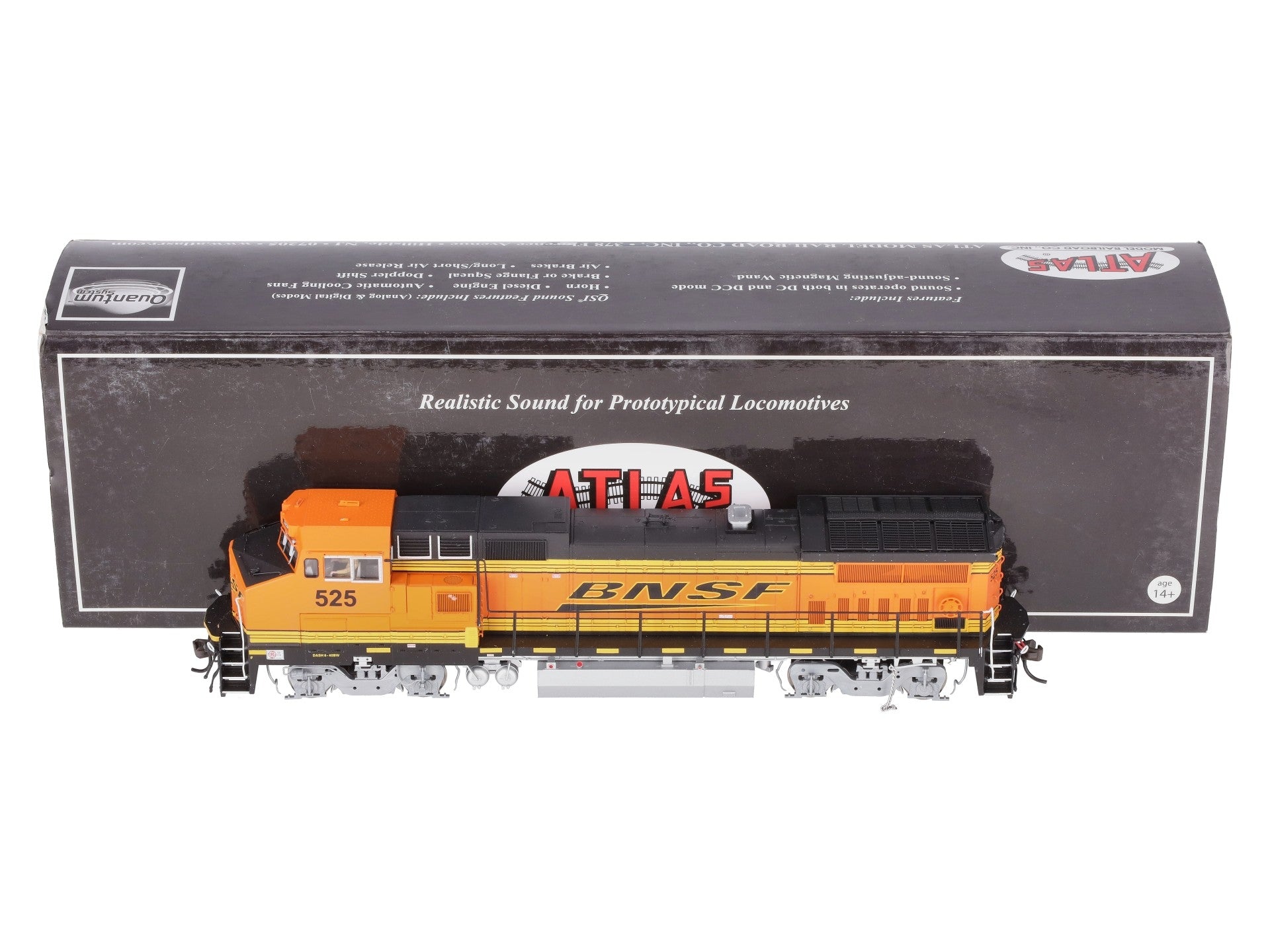Atlas 9870 HO BNSF/Wedge Dash 8-40BW Diesel Locomotive #525 w/DCC & Sound