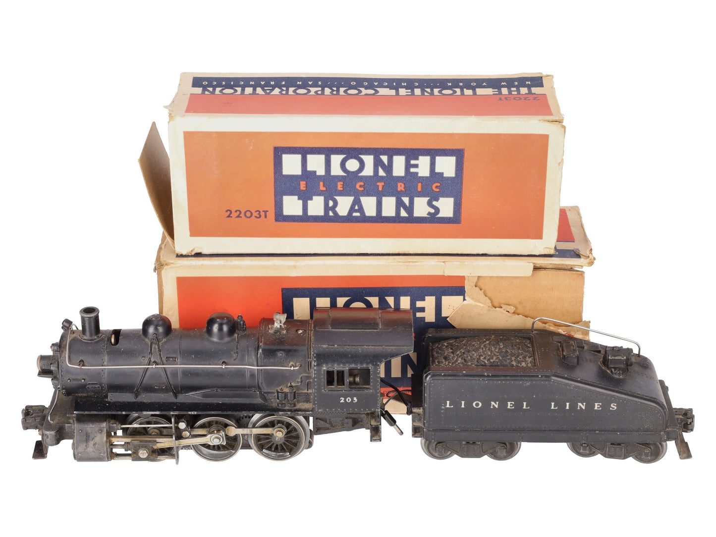 Lionel 203 Vintage O Prewar 0-6-0 Steam Locomotive w/ 2203T Tender VG/Box