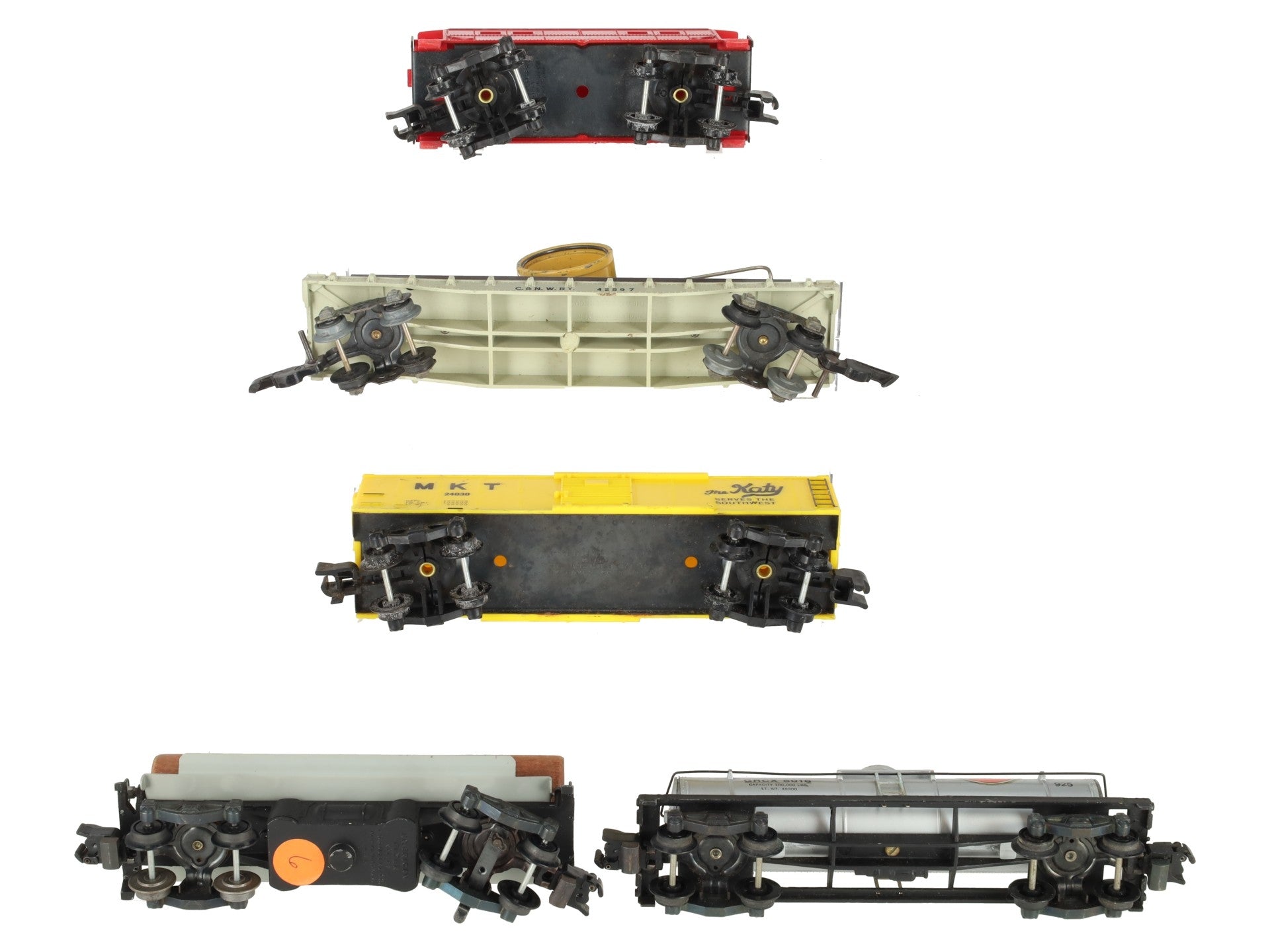 American Flyer Vintage S Freight Cars # 24030, 925, 42597, 914 & 24636 [5] VG