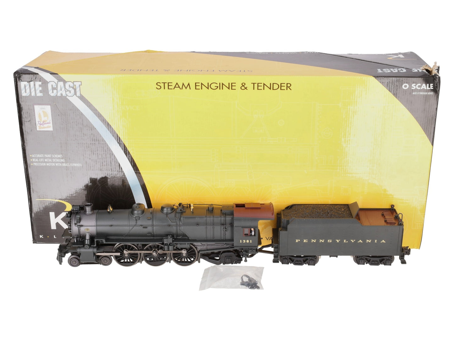 K-Line K3380-1361CC O PRR K4 Steam Locomotive & Tender #1361 with TMCC EX/Box