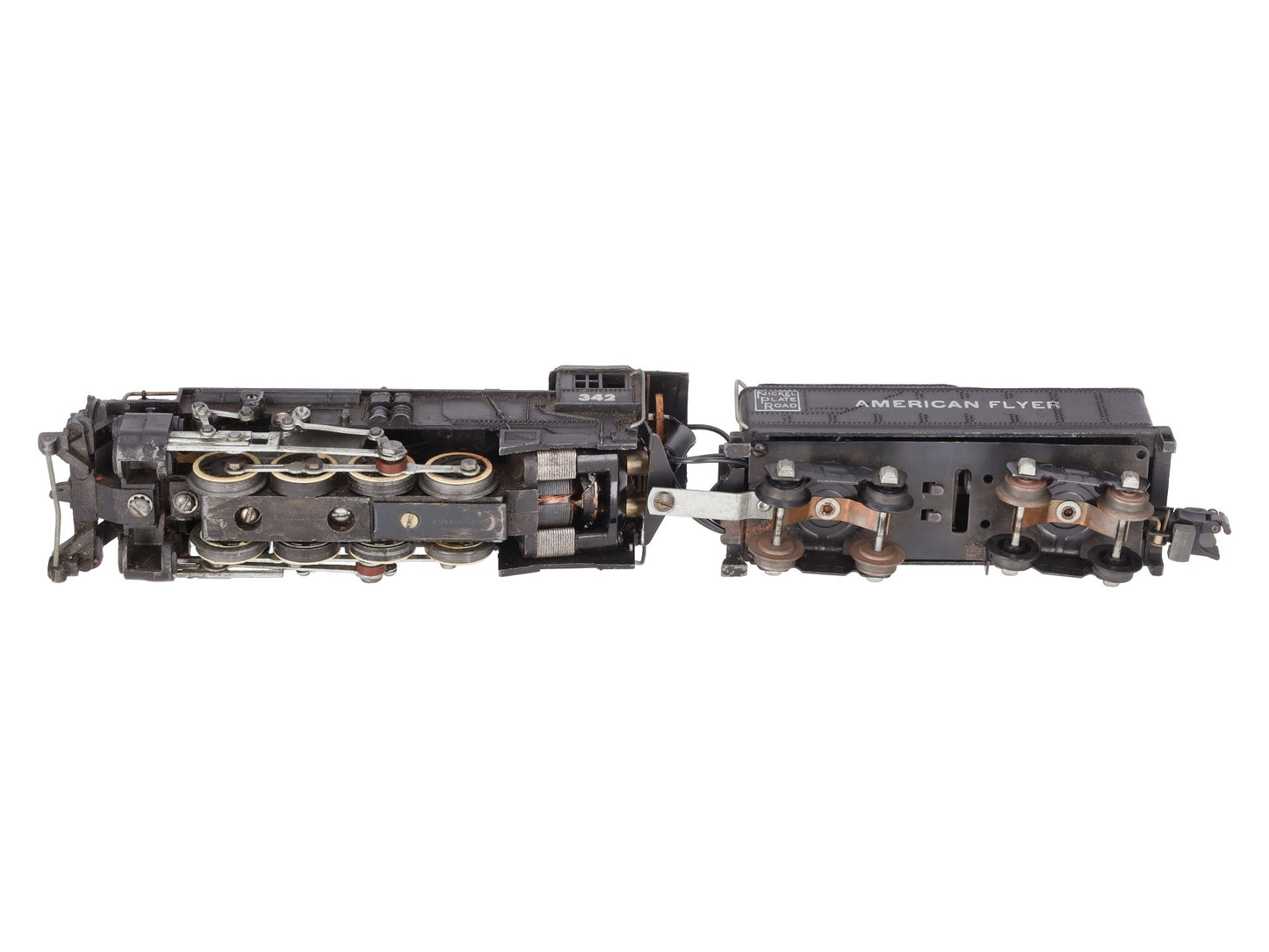 American Flyer 342 Vintage S 0-8-0 Steam Switcher w/Tender VG