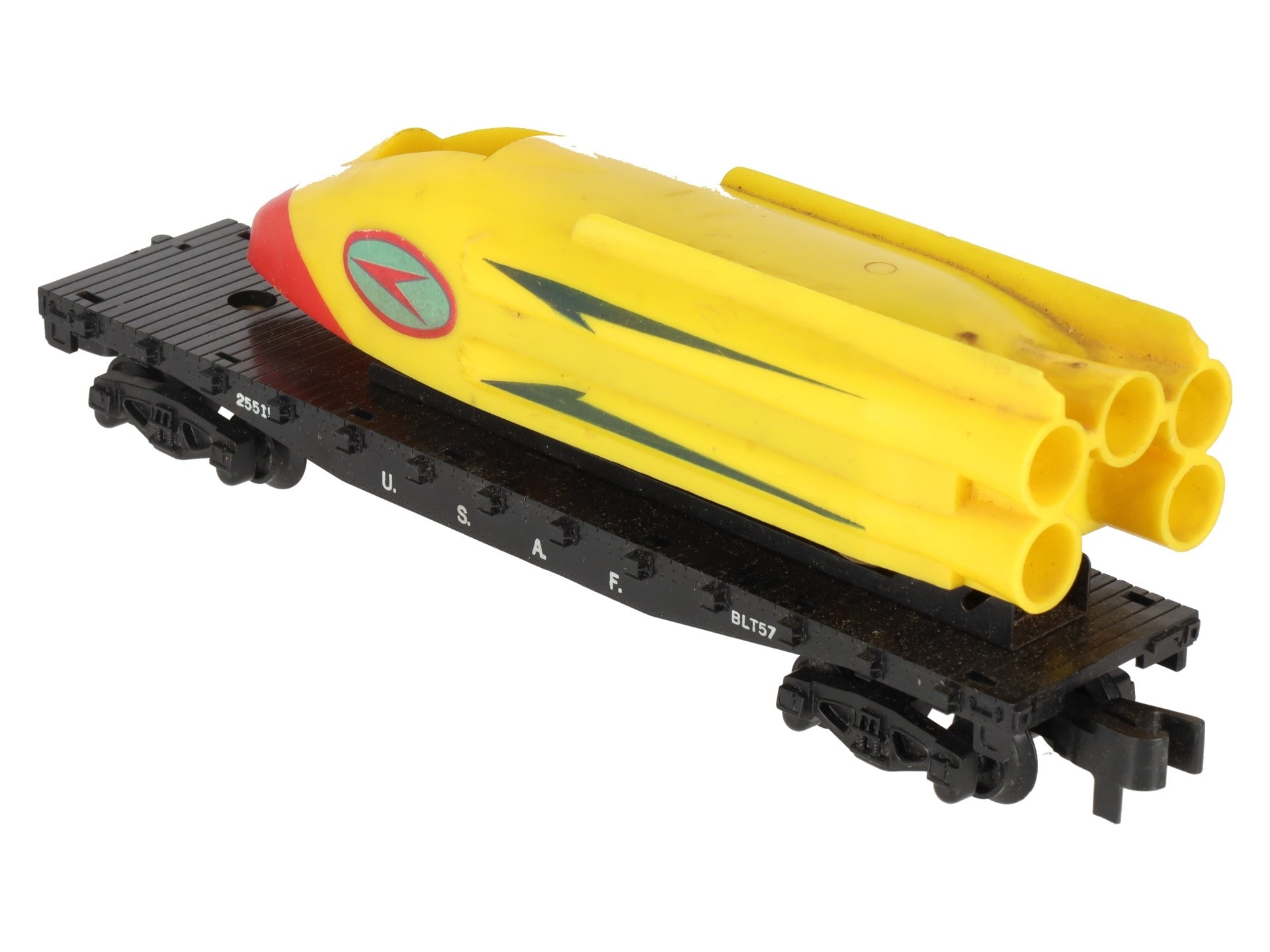 American Flyer 25515 Vintage S U.S.A.F. Flatcar with Motorized Rocket Sled VG