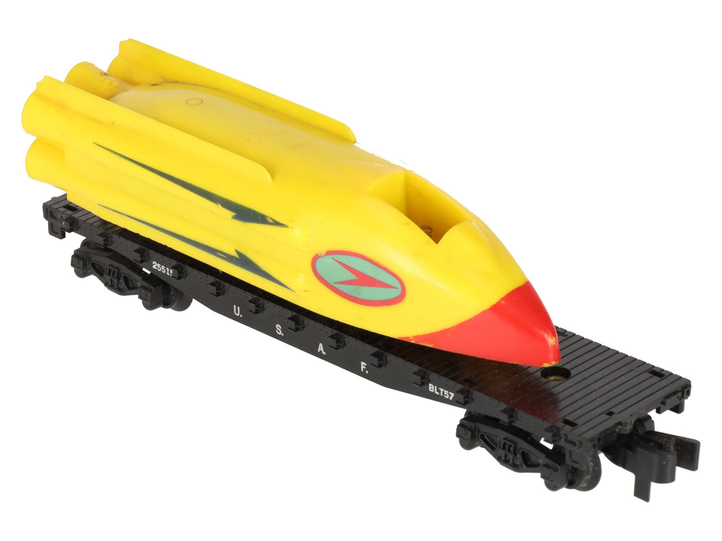 American Flyer 25515 Vintage S U.S.A.F. Flatcar with Motorized Rocket Sled VG