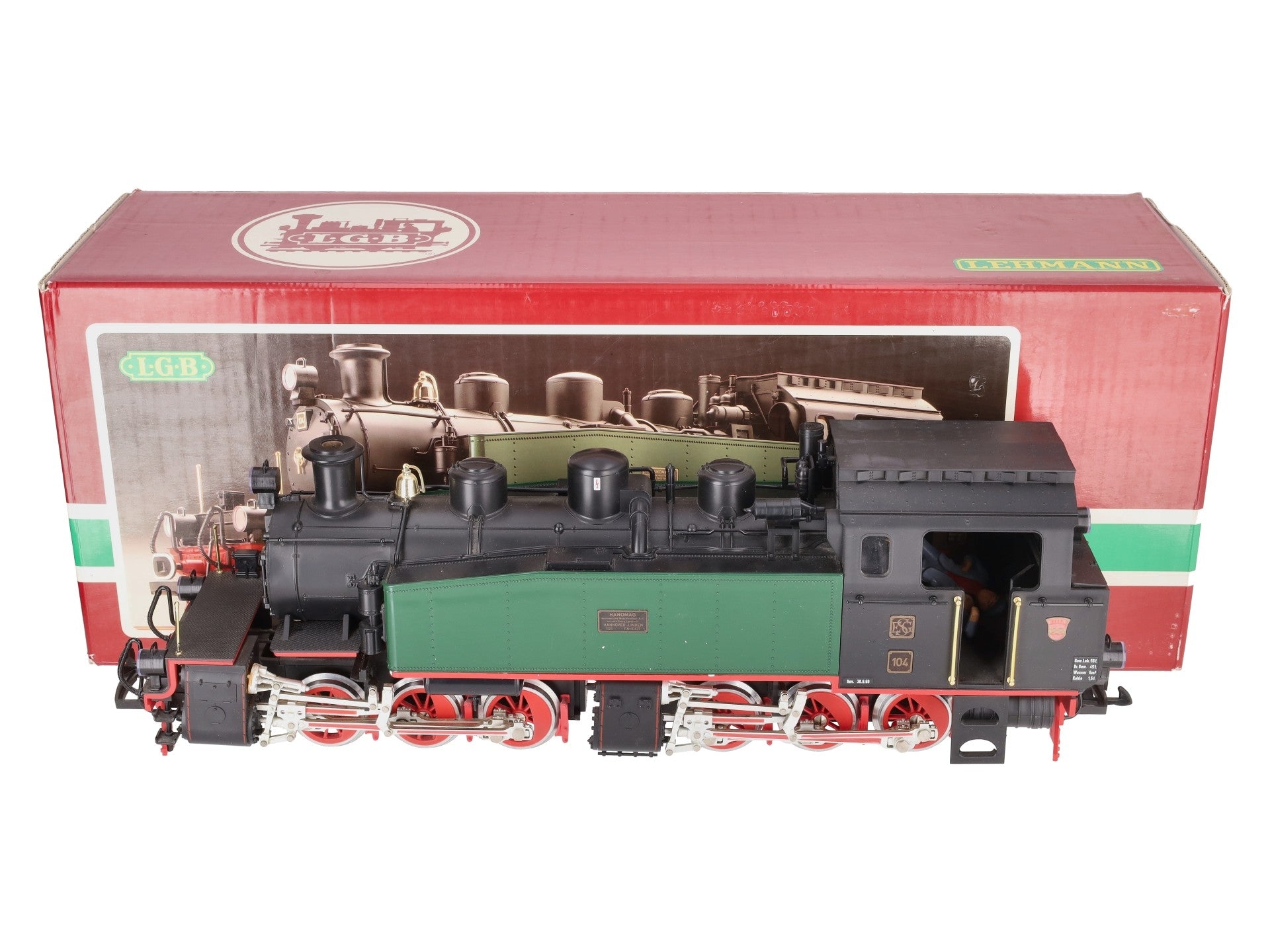 LGB 2085D G Gauge DB/ESG 0-6-6-0 Mallet Steam Locomotive #104 EX/Box