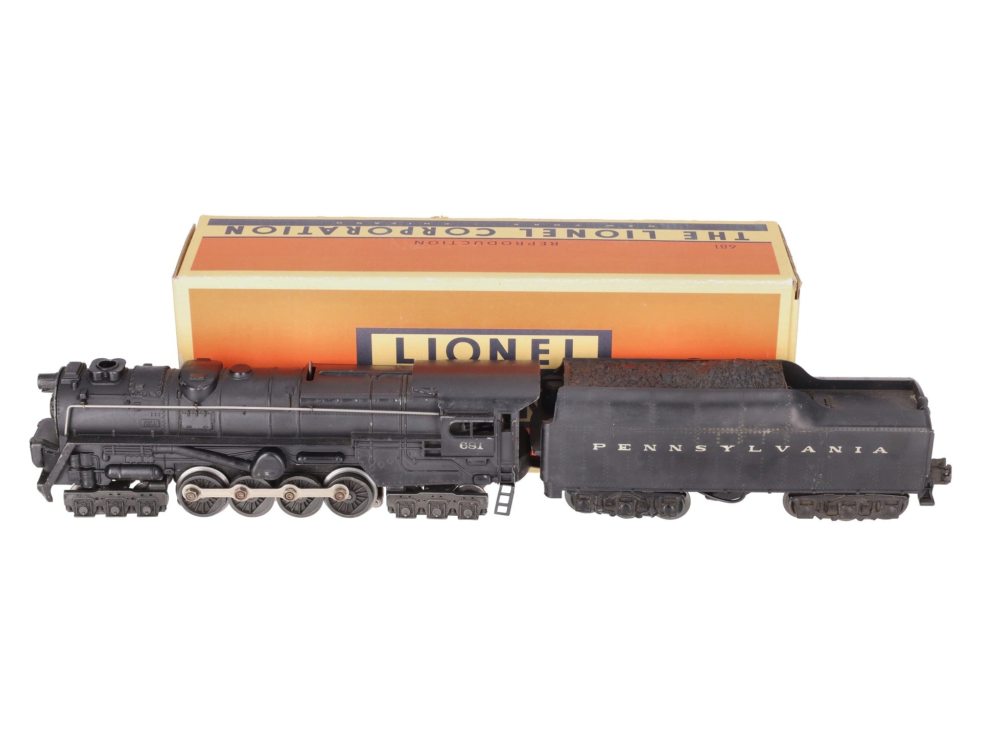 Lionel 681 Vintage O Die-Cast 6-8-6 S2 Steam Locomotive & 2671WX Tender VG