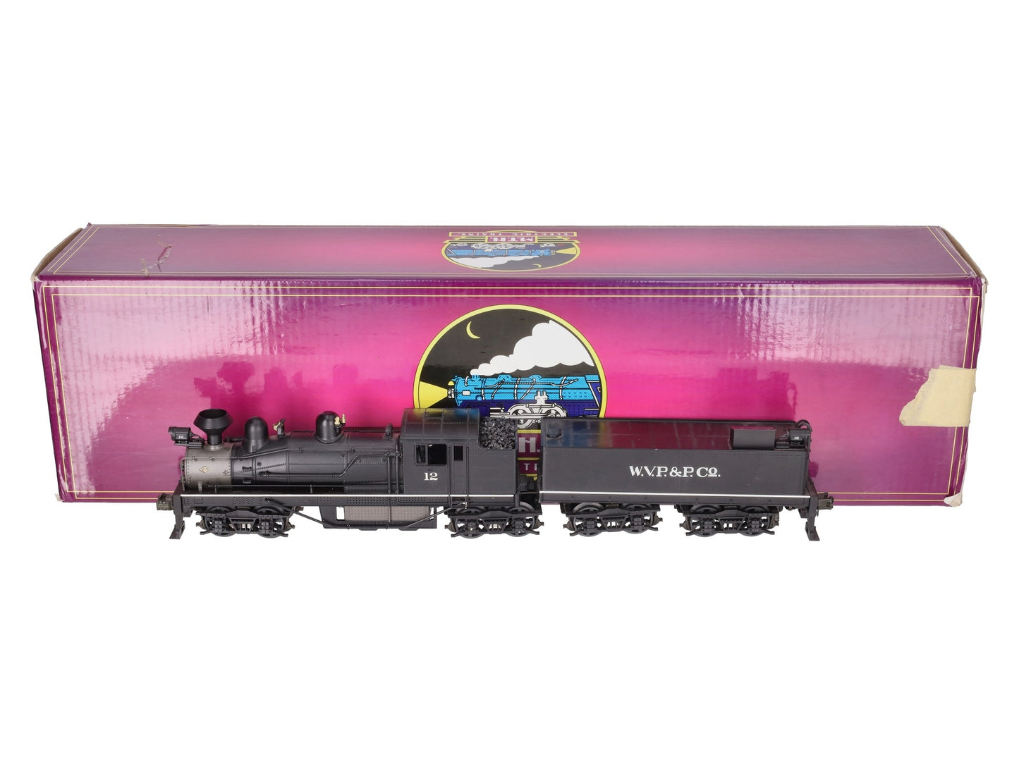 MTH 20-3023-1 O Gauge W.V.P&P Shay Steam Locomotive & Tender w/PS1 #12 EX/Box