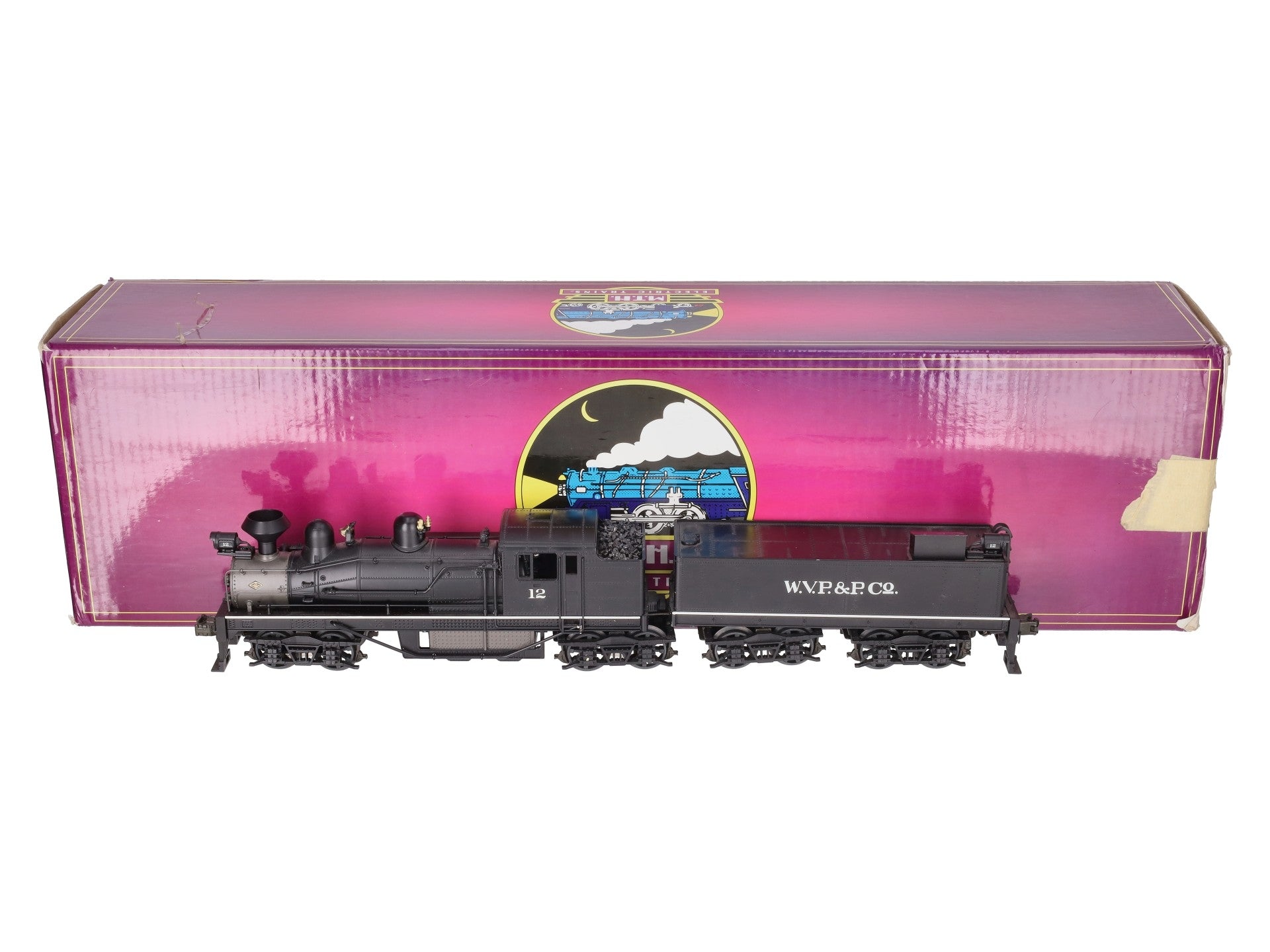 MTH 20-3023-1 O Gauge W.V.P&P Shay Steam Locomotive & Tender w/PS1 #12 EX/Box