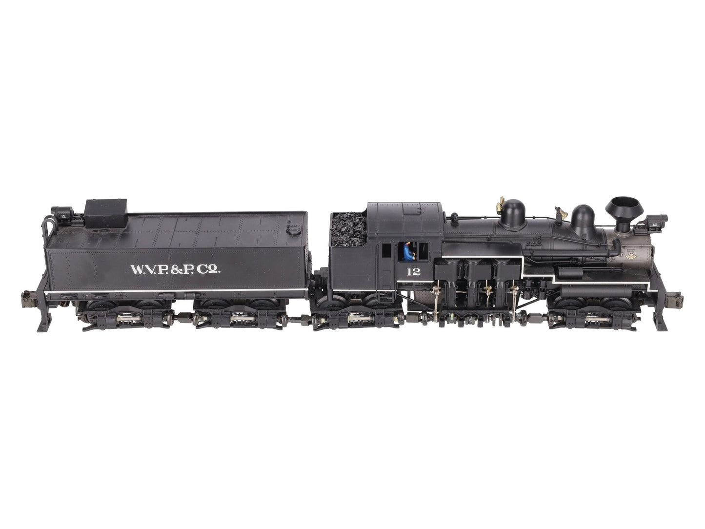 MTH 20-3023-1 O Gauge W.V.P&P Shay Steam Locomotive & Tender w/PS1 #12 EX/Box