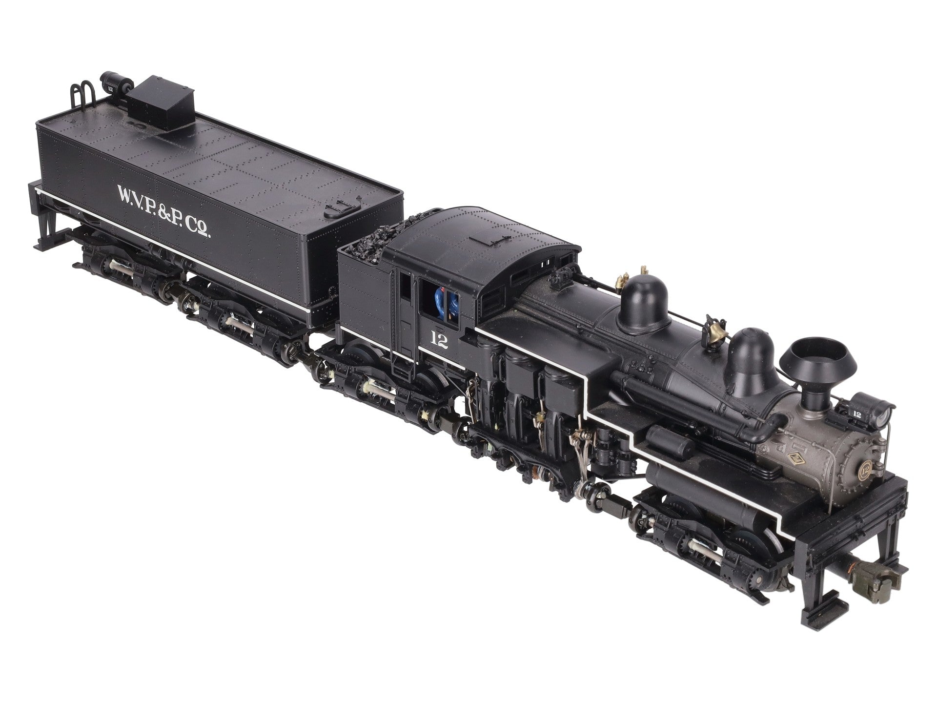 MTH 20-3023-1 O Gauge W.V.P&P Shay Steam Locomotive & Tender w/PS1 #12 EX/Box
