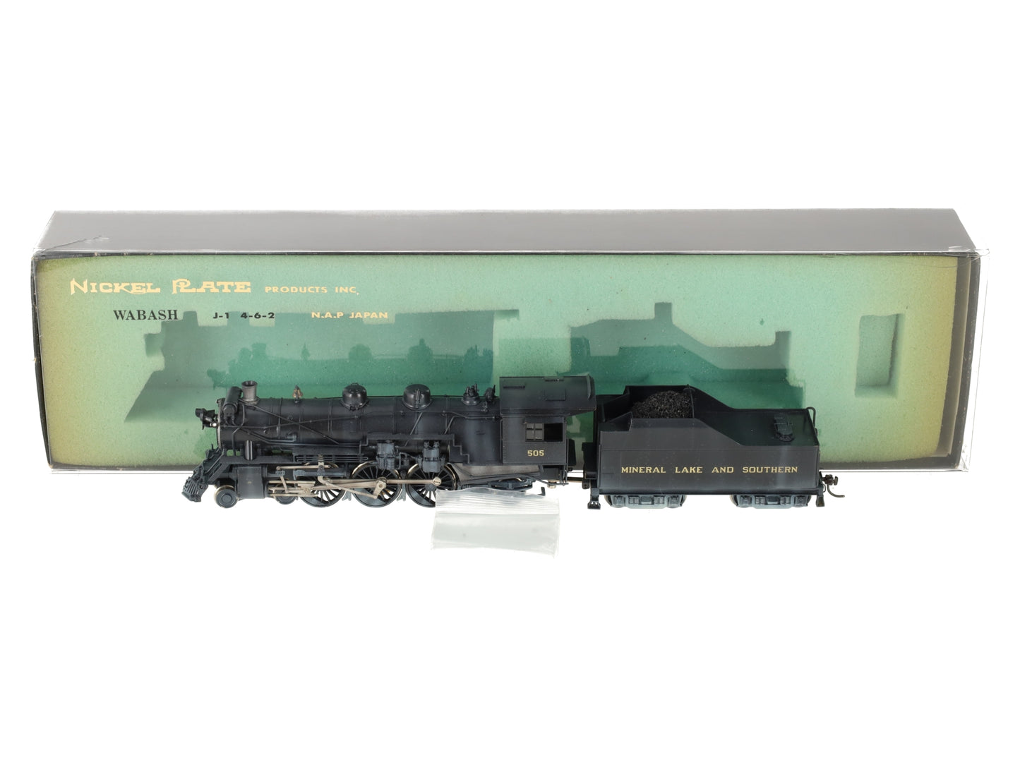 Nickel Plate J-1 HO Brass Wabash 4-6-2 Steam Locomotive & Tender - painted/Box