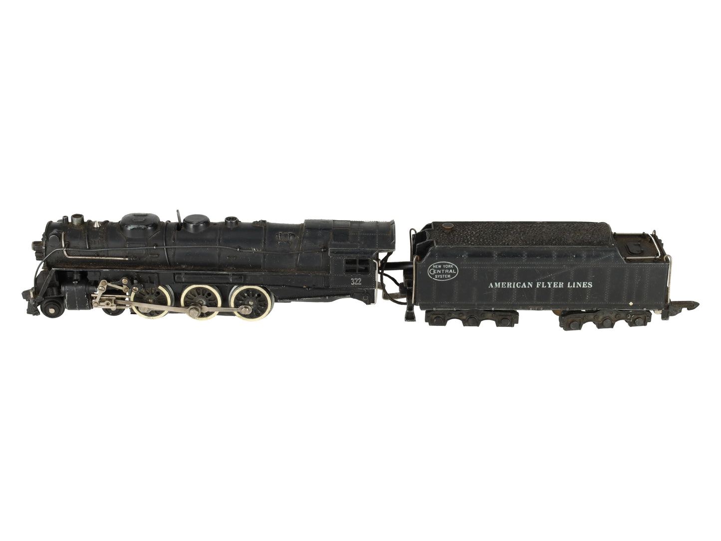 American Flyer 322 Vintage S NYC 4-6-4 Hudson Steam Locomotive & Tender VG