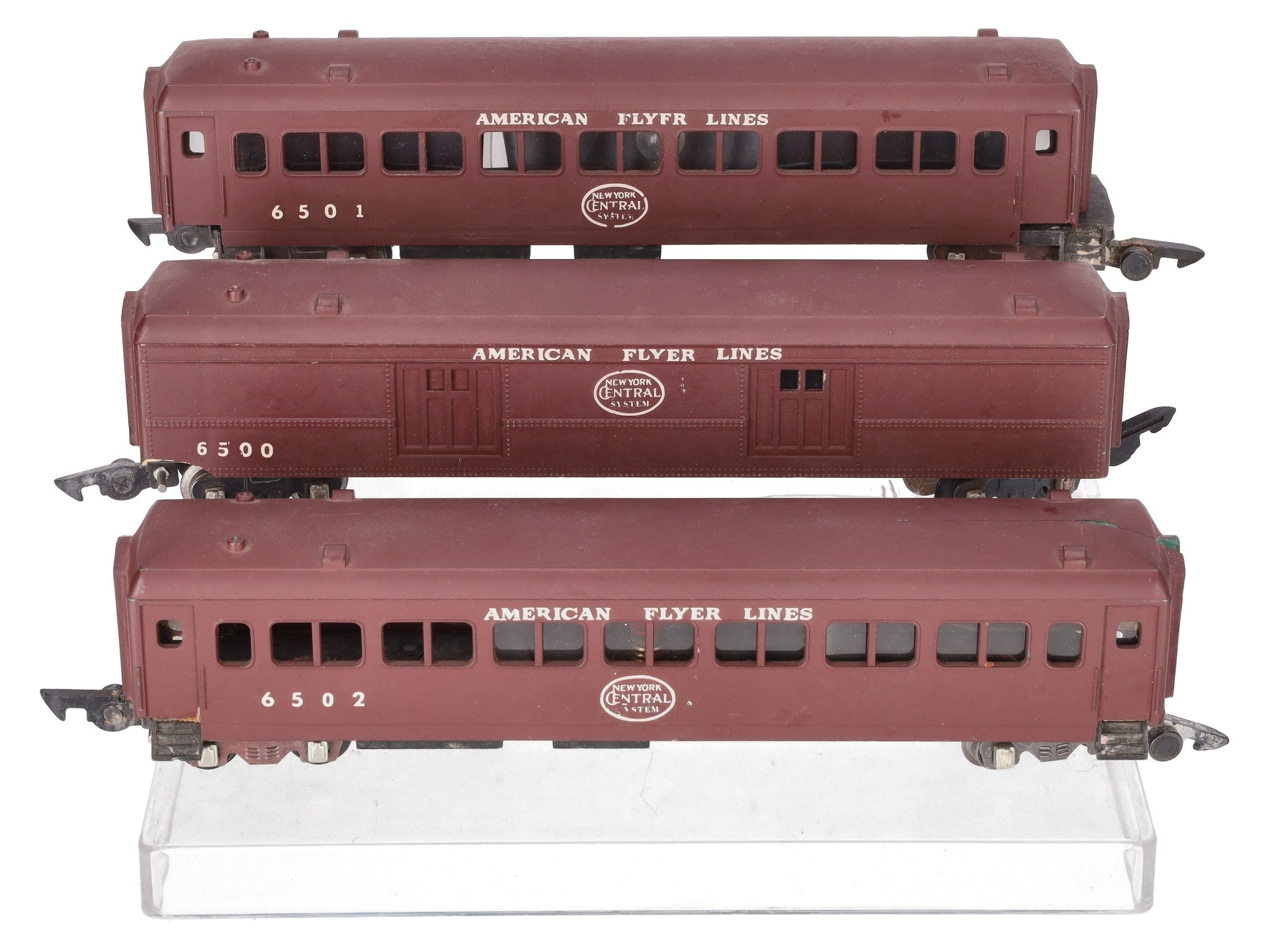 American Flyer Vintage S Custom NYC Passenger Cars # 6501, 6500 & 6502 [3] VG