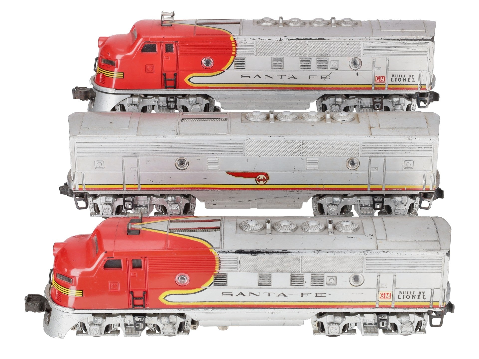 Lionel 2343 Vintage O Santa Fe F3 ABA Diesel Locomotive Set VG