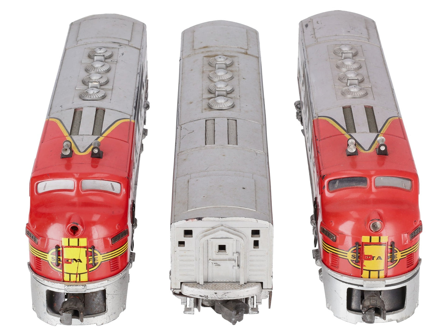 Lionel 2343 Vintage O Santa Fe F3 ABA Diesel Locomotive Set VG