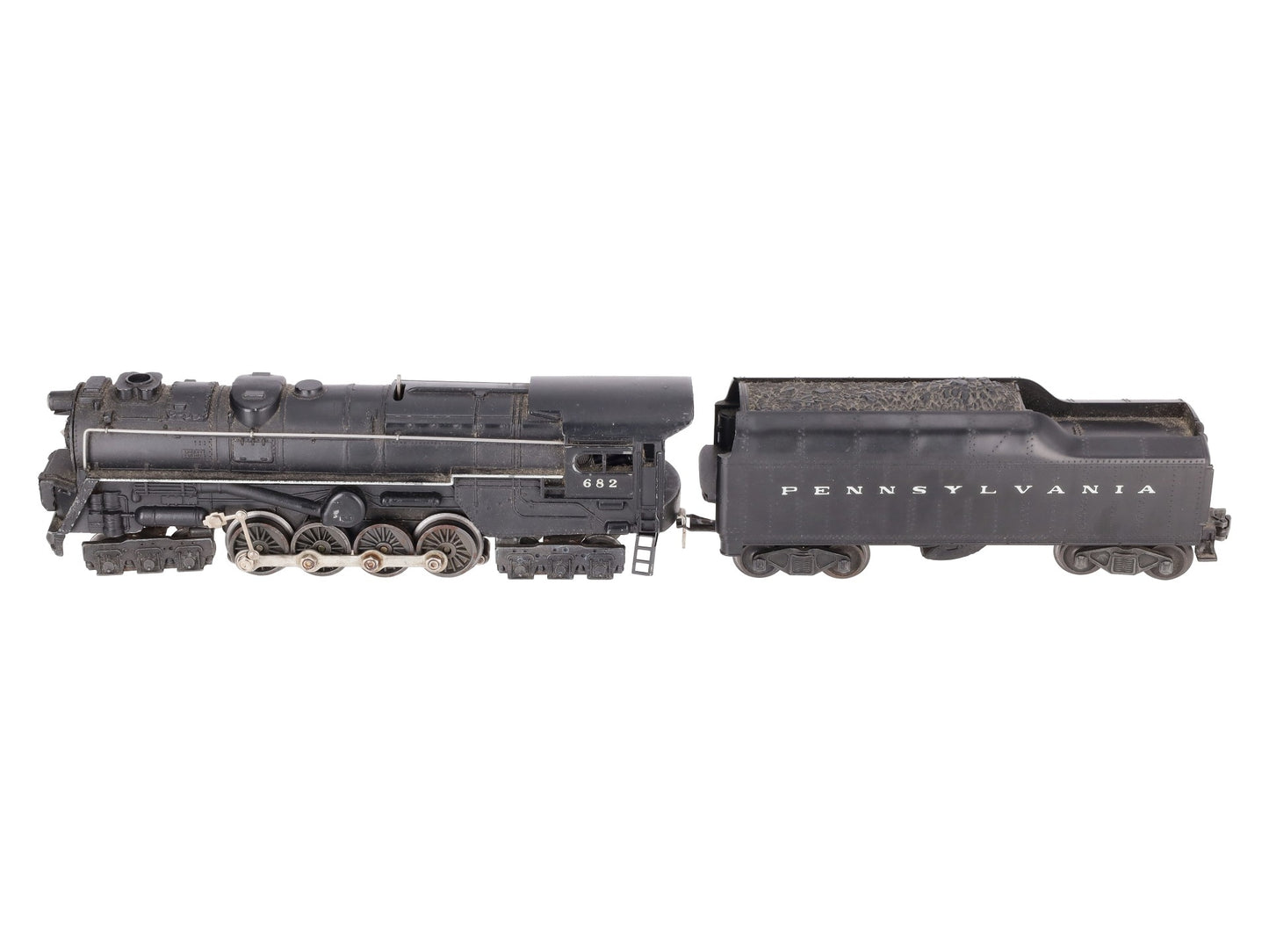 Lionel 682 Vintage O Postwar PRR 6-8-6 Steam Locomotive w/2046W-50 Tender VG