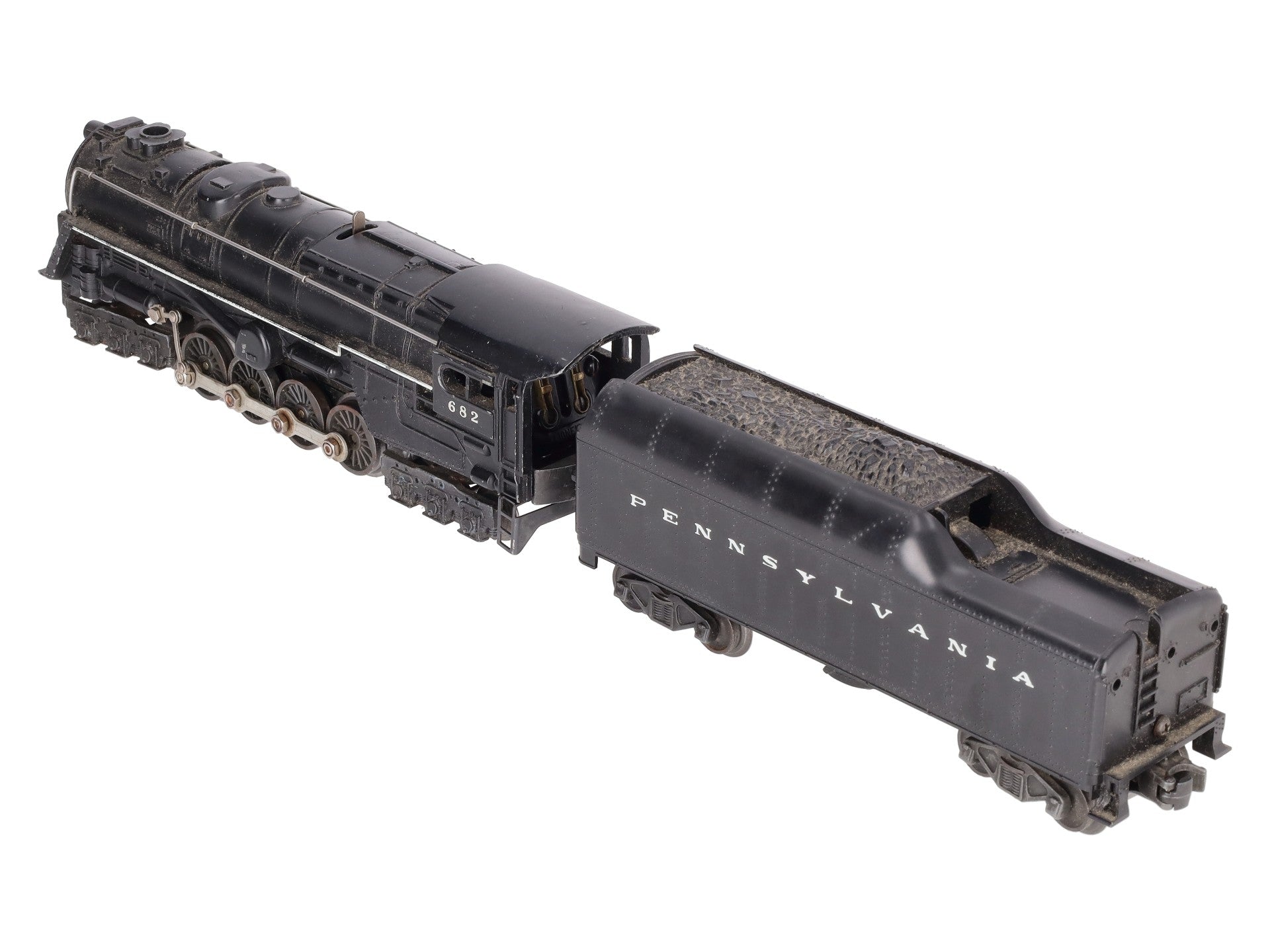 Lionel 682 Vintage O Postwar PRR 6-8-6 Steam Locomotive w/2046W-50 Tender VG
