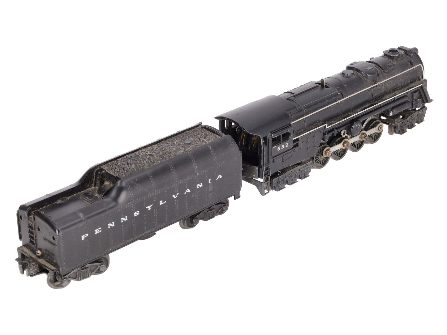 Lionel 682 Vintage O Postwar PRR 6-8-6 Steam Locomotive w/2046W-50 Tender VG