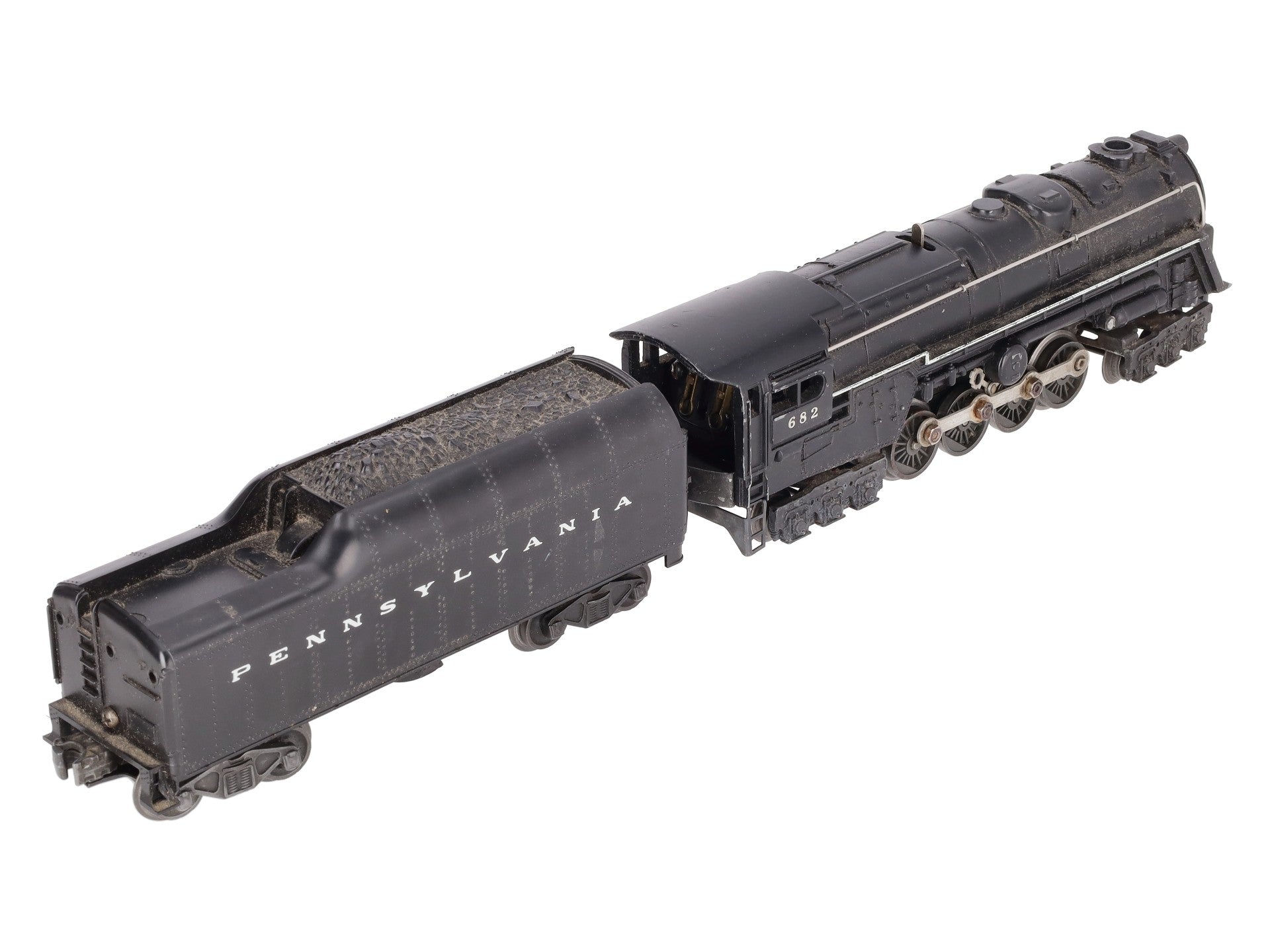 Lionel 682 Vintage O Postwar PRR 6-8-6 Steam Locomotive w/2046W-50 Tender VG