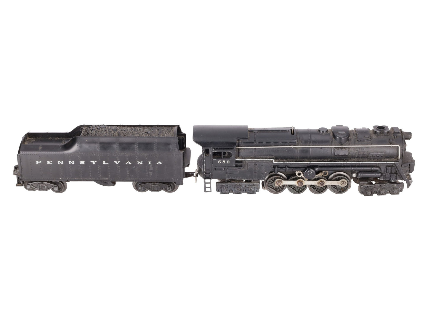 Lionel 682 Vintage O Postwar PRR 6-8-6 Steam Locomotive w/2046W-50 Tender VG