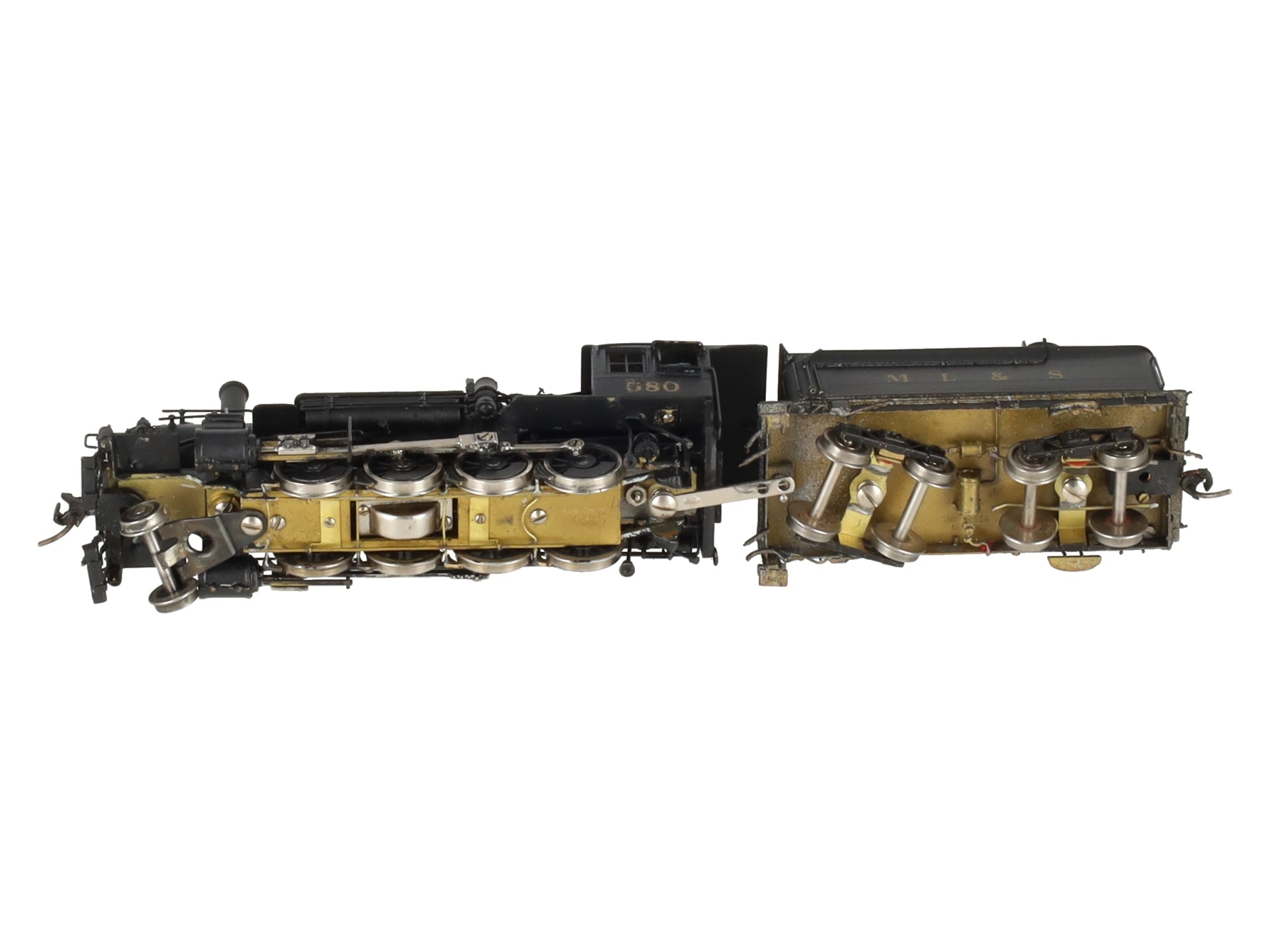 Key Imports 583 HO Scale Brass D&RGW Steam Locomotive & Tender- Painted EX/Box