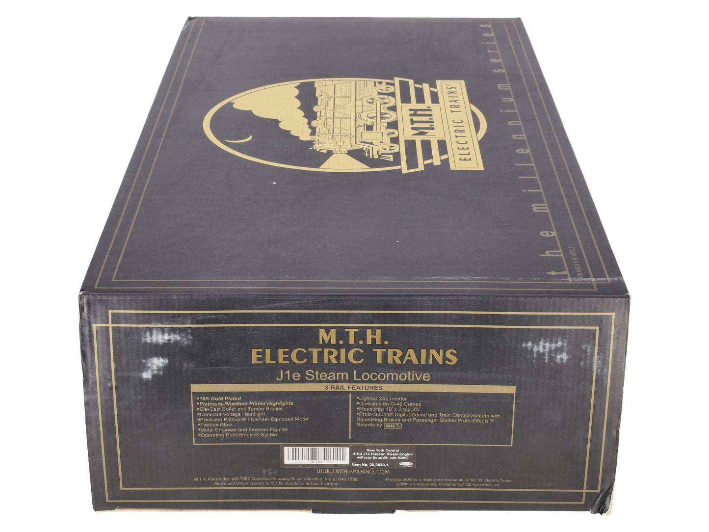 MTH 20-3040-1 O NYC Gold Plated Millennium J-1e Hudson Steam Loco & Tender w/PS1 EX/Box