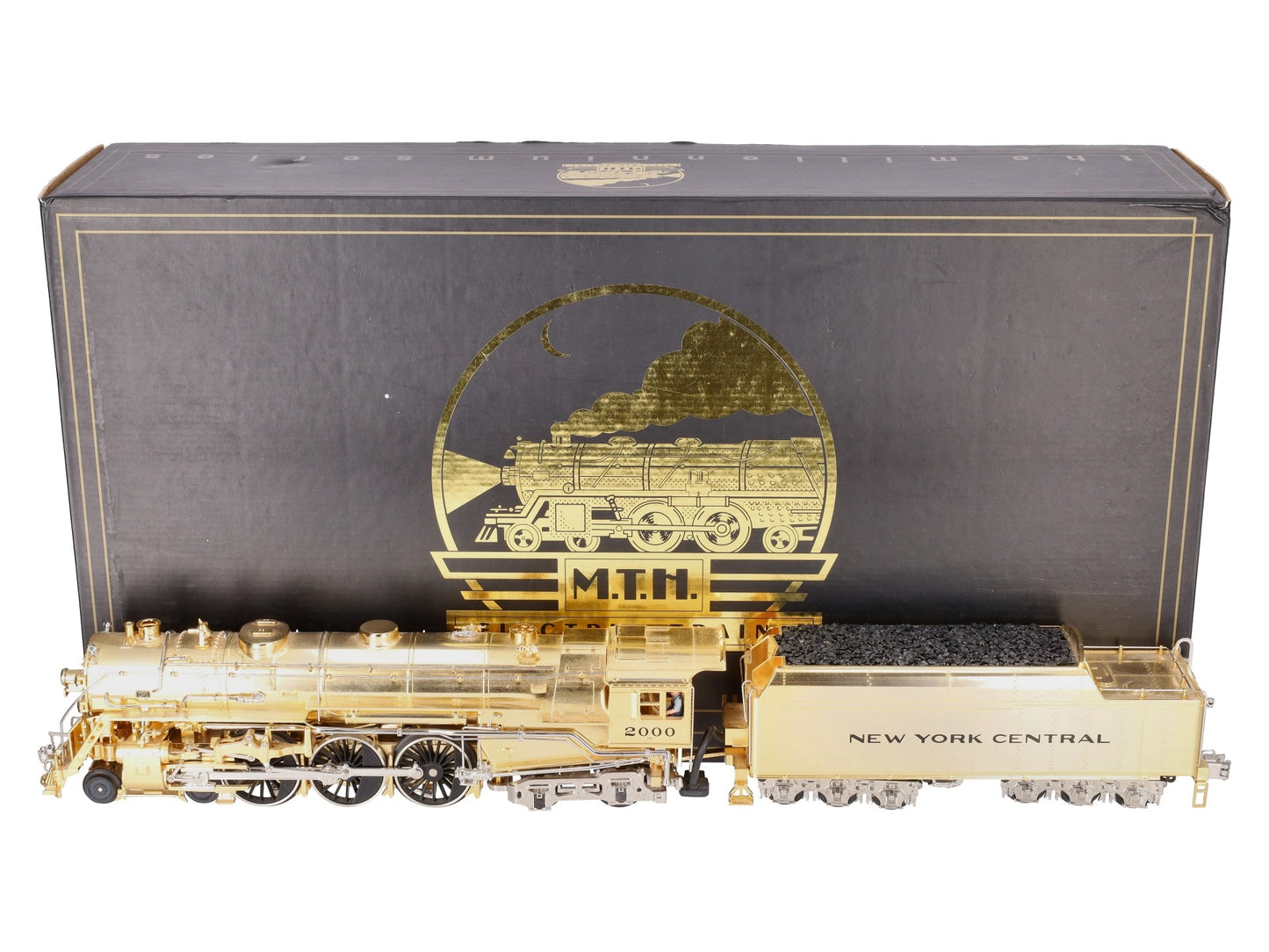 MTH 20-3040-1 O NYC Gold Plated Millennium J-1e Hudson Steam Loco & Tender w/PS1 EX/Box