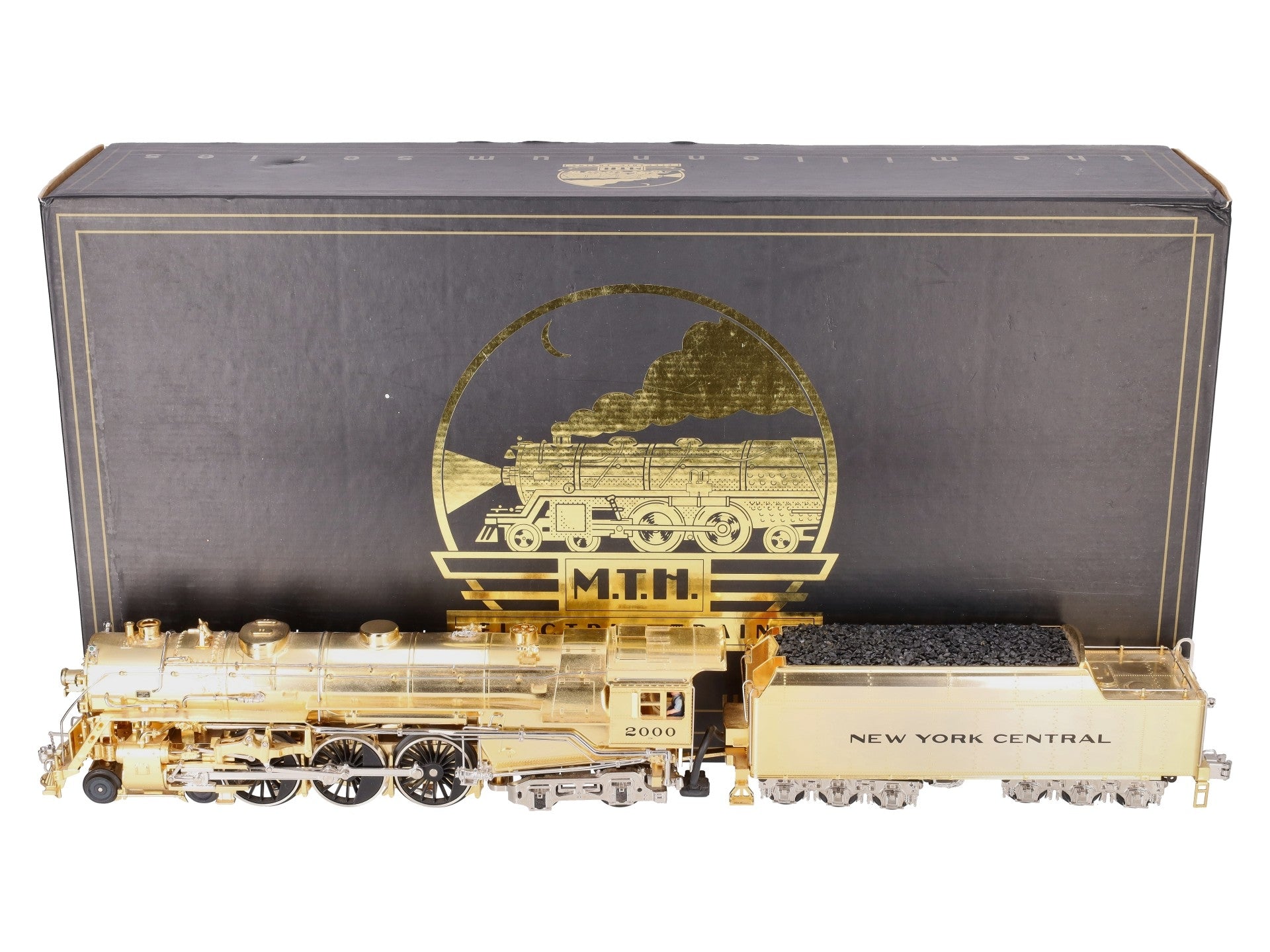 MTH 20-3040-1 O NYC Gold Plated Millennium J-1e Hudson Steam Loco & Tender w/PS1 EX/Box