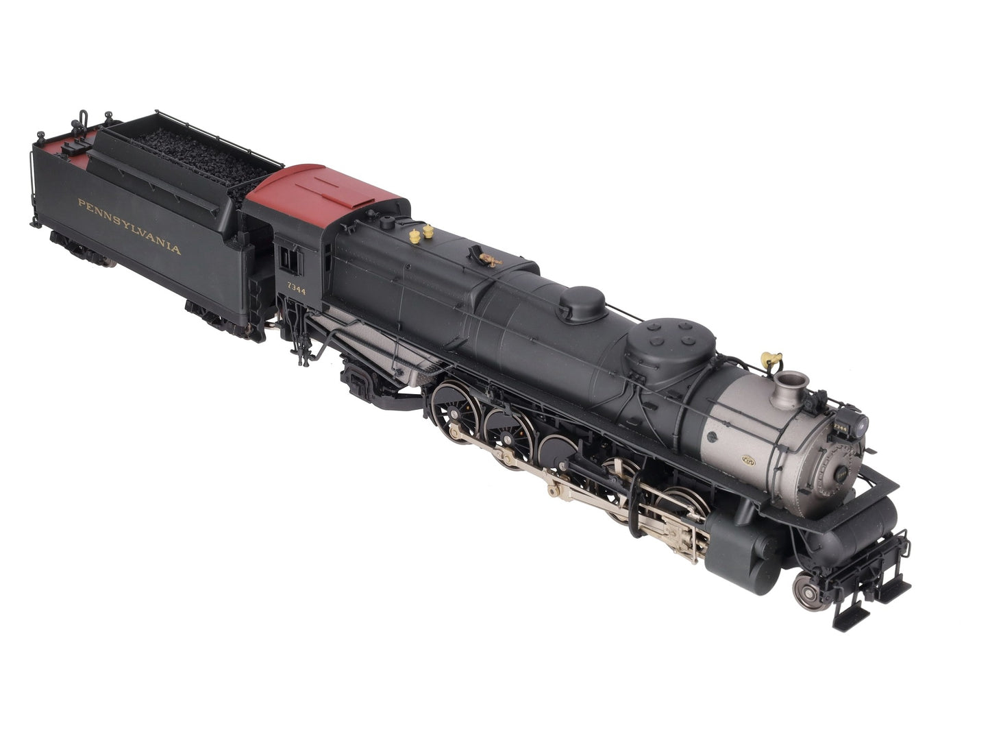 Sunset Models O Brass PRR N-1s 2-10-2 Steam Locomotive & Tender #7344 (2-Rail) EX/Box