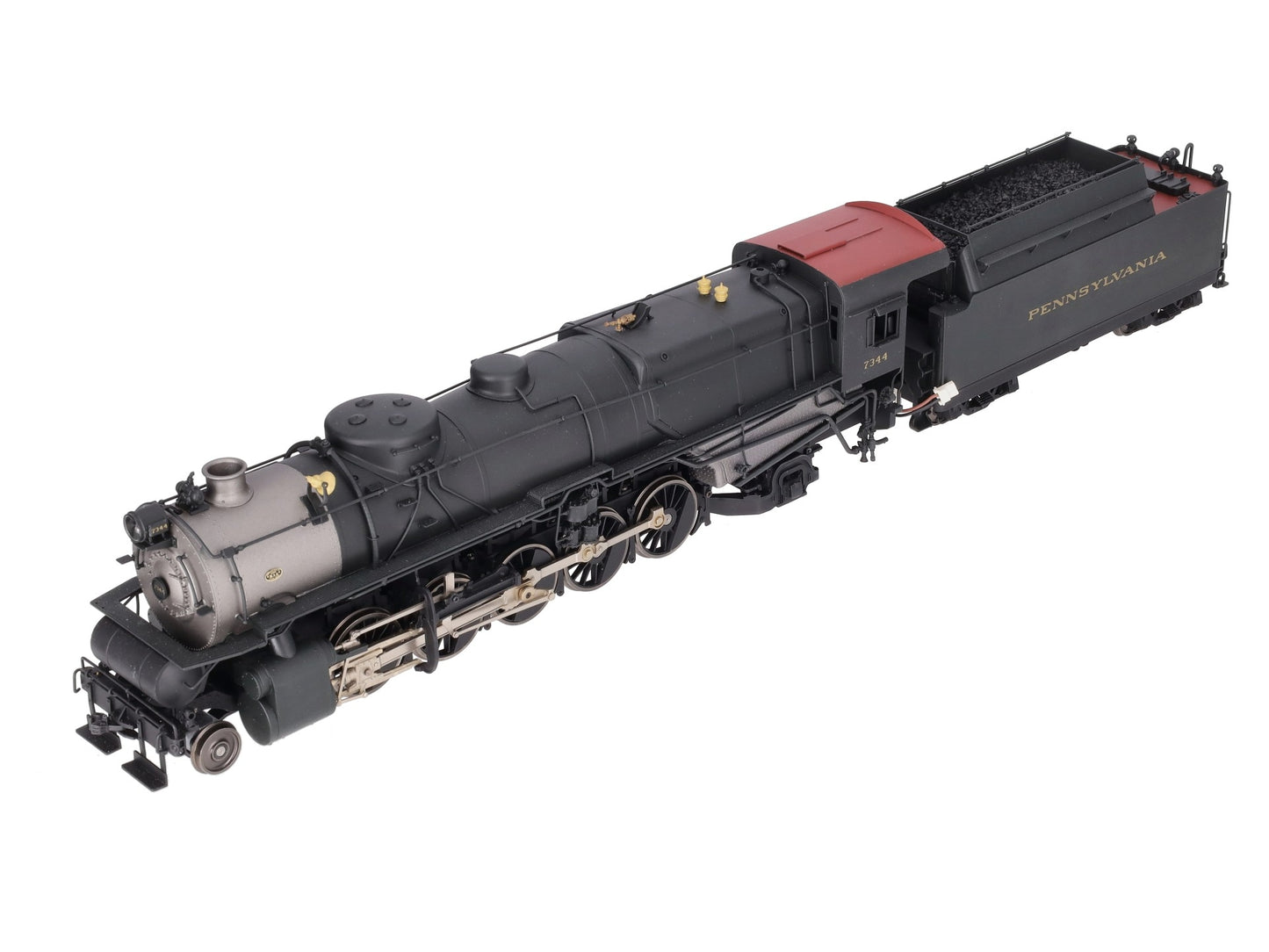 Sunset Models O Brass PRR N-1s 2-10-2 Steam Locomotive & Tender #7344 (2-Rail) EX/Box
