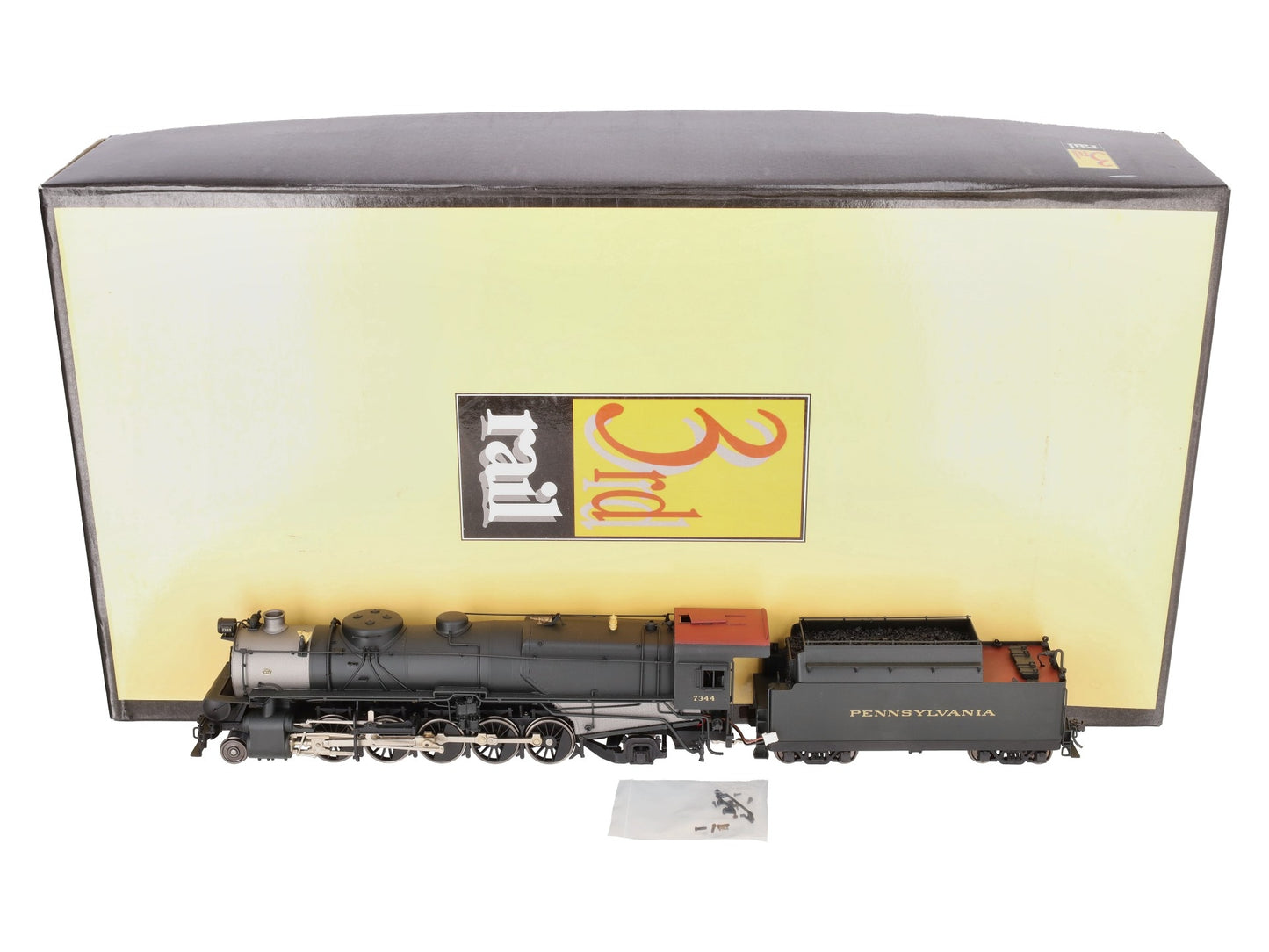 Sunset Models O Brass PRR N-1s 2-10-2 Steam Locomotive & Tender #7344 (2-Rail) EX/Box