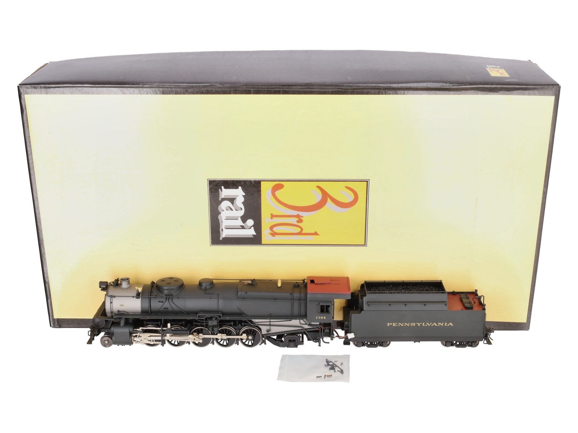 Sunset Models O Brass PRR N-1s 2-10-2 Steam Locomotive & Tender #7344 (2-Rail) EX/Box
