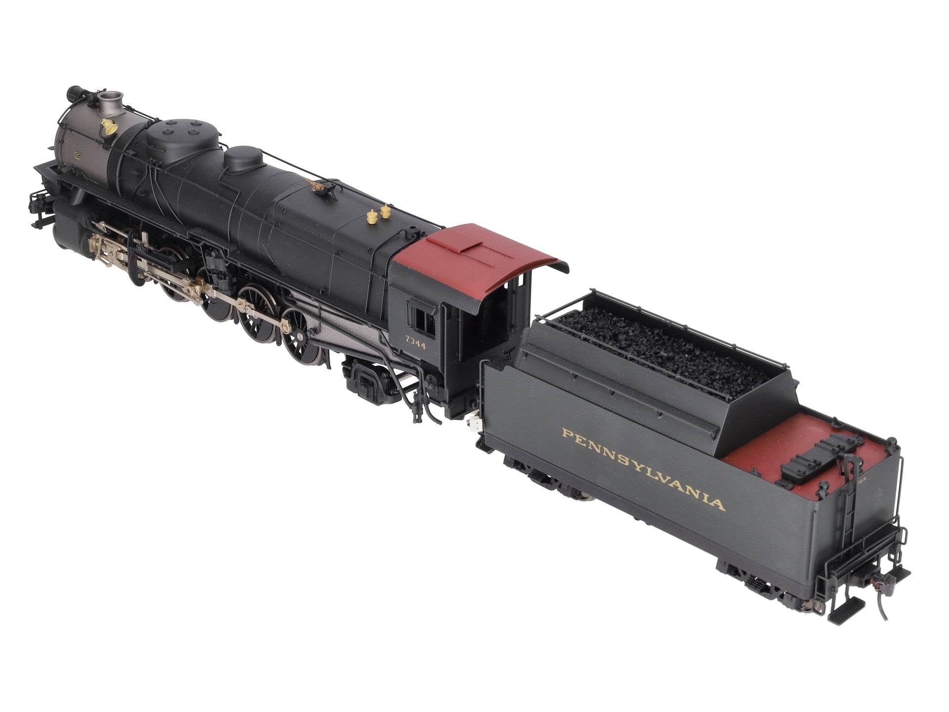 Sunset Models O Brass PRR N-1s 2-10-2 Steam Locomotive & Tender #7344 (2-Rail) EX/Box