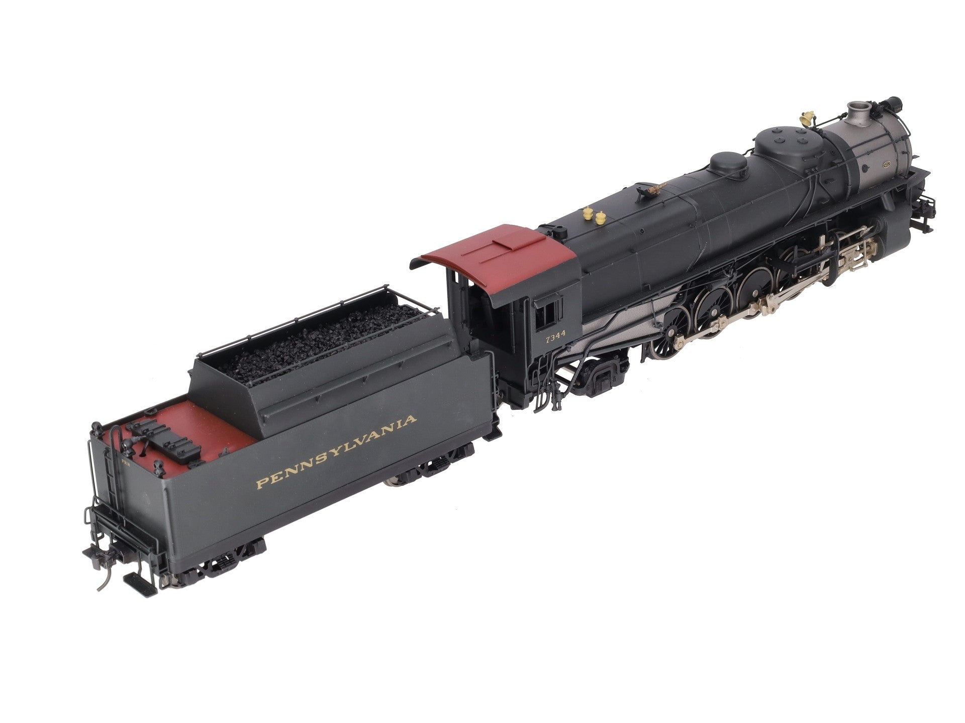 Sunset Models O Brass PRR N-1s 2-10-2 Steam Locomotive & Tender #7344 (2-Rail) EX/Box