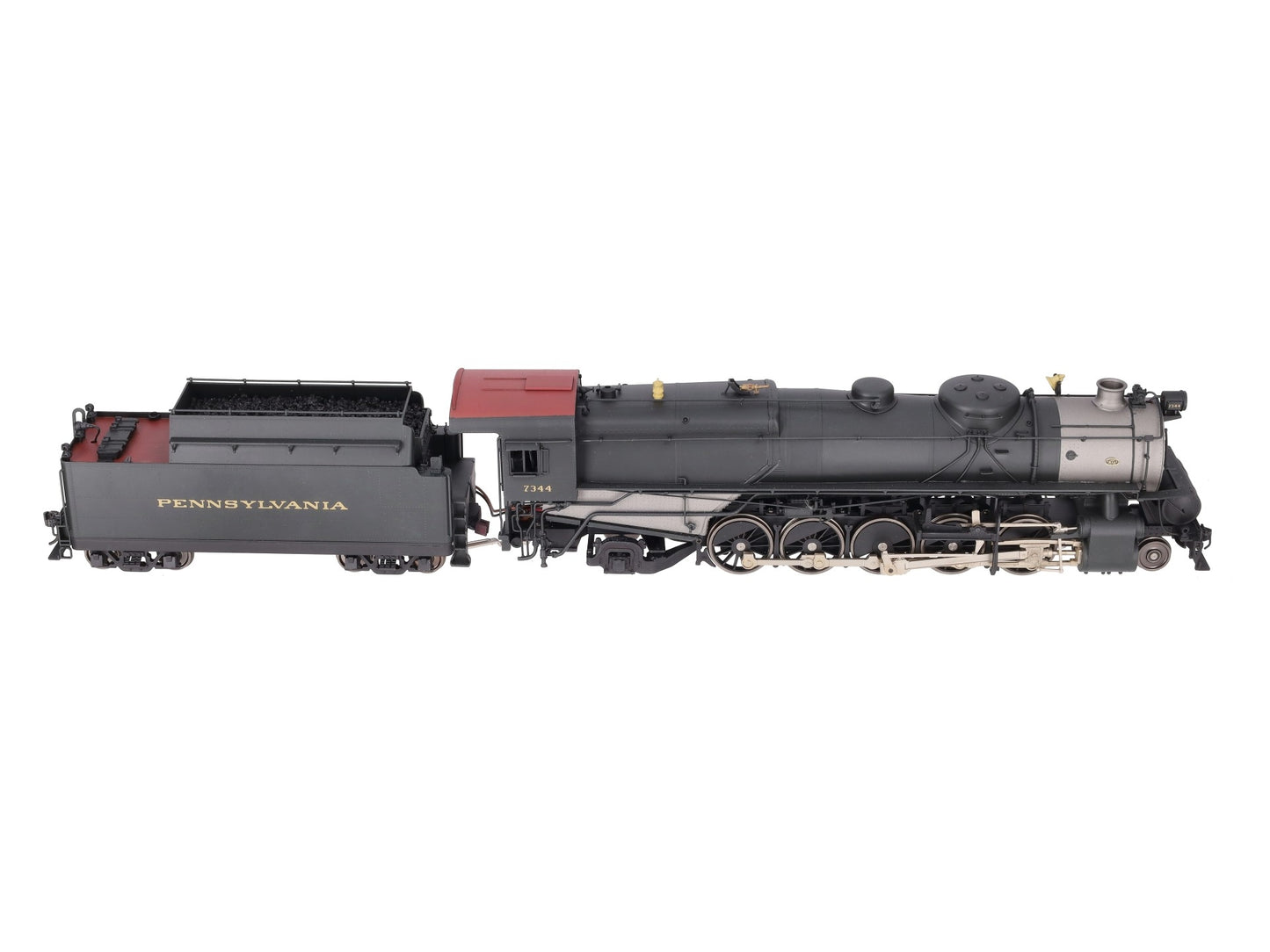 Sunset Models O Brass PRR N-1s 2-10-2 Steam Locomotive & Tender #7344 (2-Rail) EX/Box