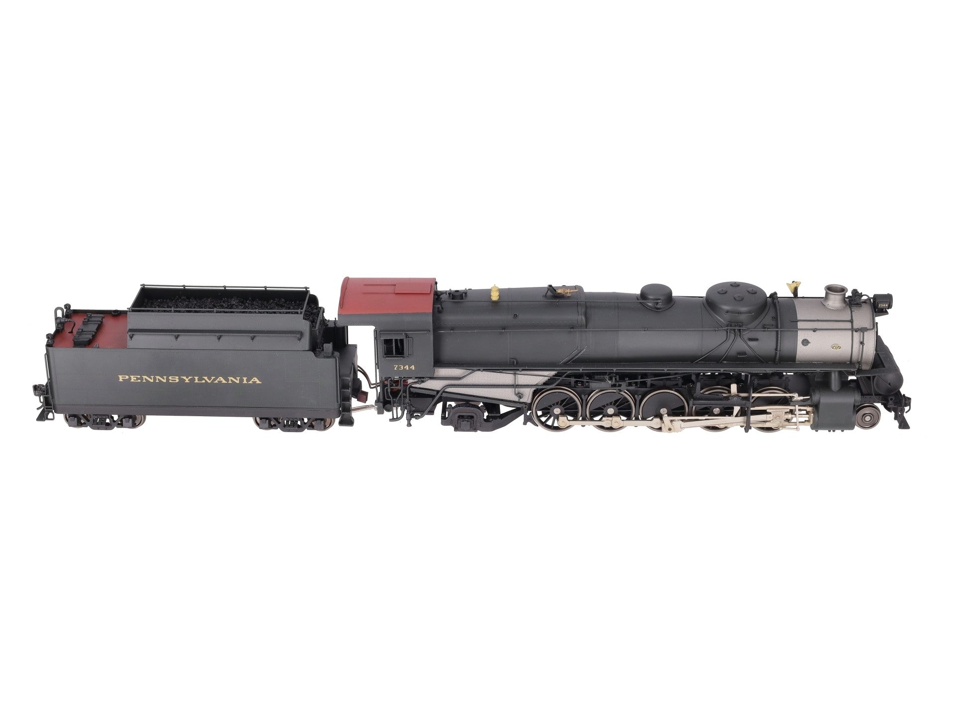 Sunset Models O Brass PRR N-1s 2-10-2 Steam Locomotive & Tender #7344 (2-Rail) EX/Box