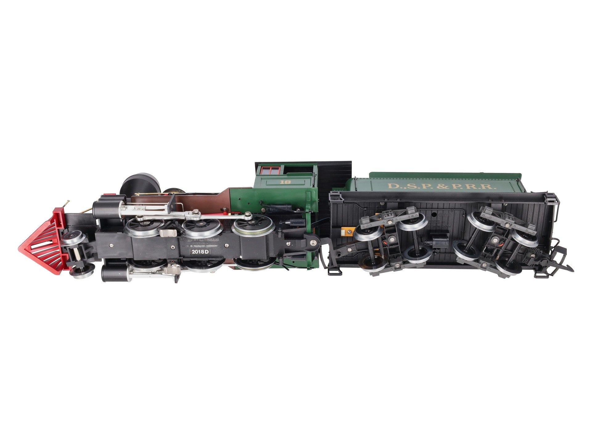 LGB 2018D G Scale DSP&PRR 2-6-0 Mogul Steam Locomotive & Tender #18 VG/Box