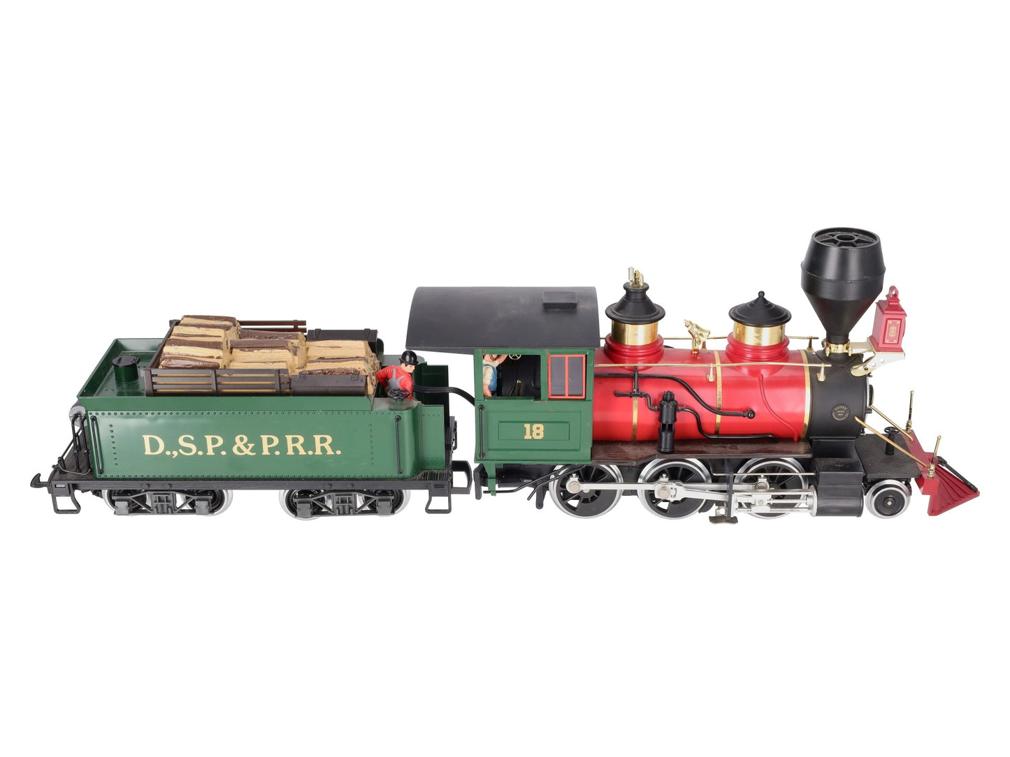 LGB 2018D G Scale DSP&PRR 2-6-0 Mogul Steam Locomotive & Tender #18 VG/Box