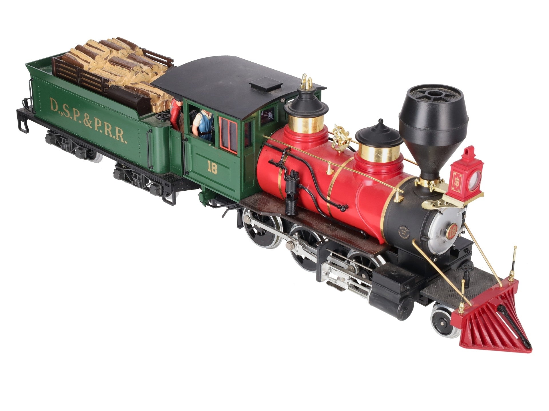 LGB 2018D G Scale DSP&PRR 2-6-0 Mogul Steam Locomotive & Tender #18 VG/Box