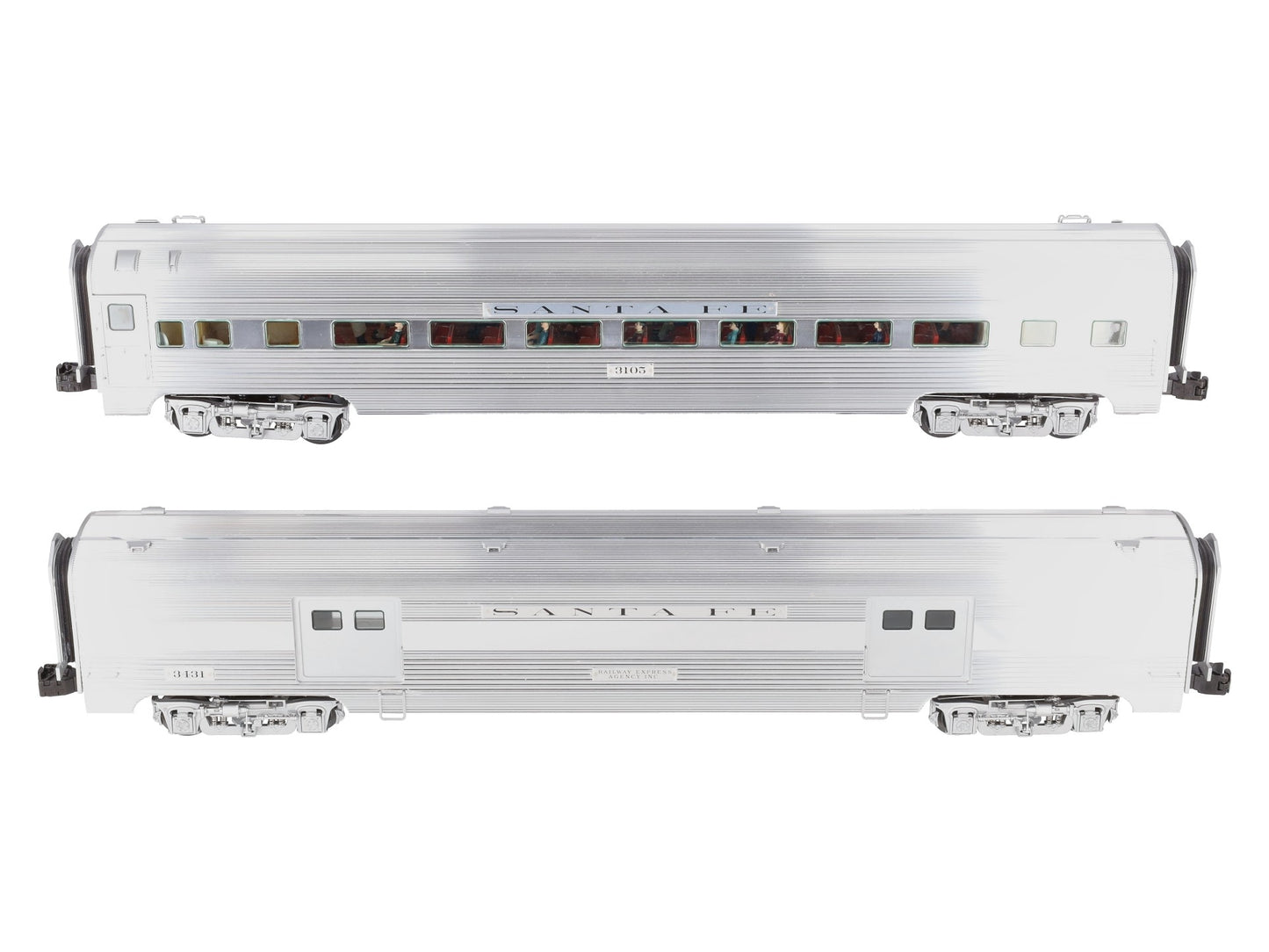 Lionel 6-25408 O Gauge Santa Fe El Capitan Aluminum Passenger Set LN/Box