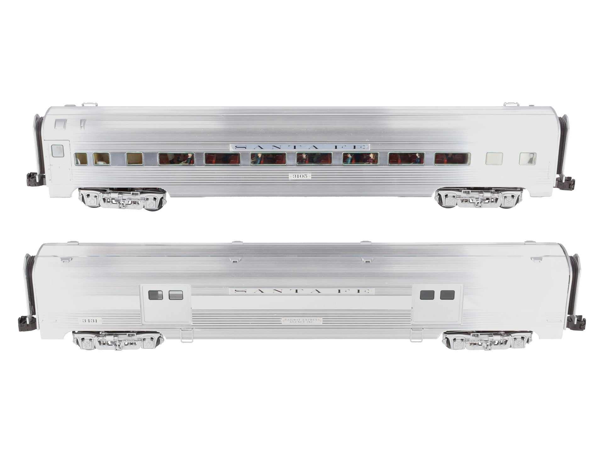 Lionel 6-25408 O Gauge Santa Fe El Capitan Aluminum Passenger Set LN/Box