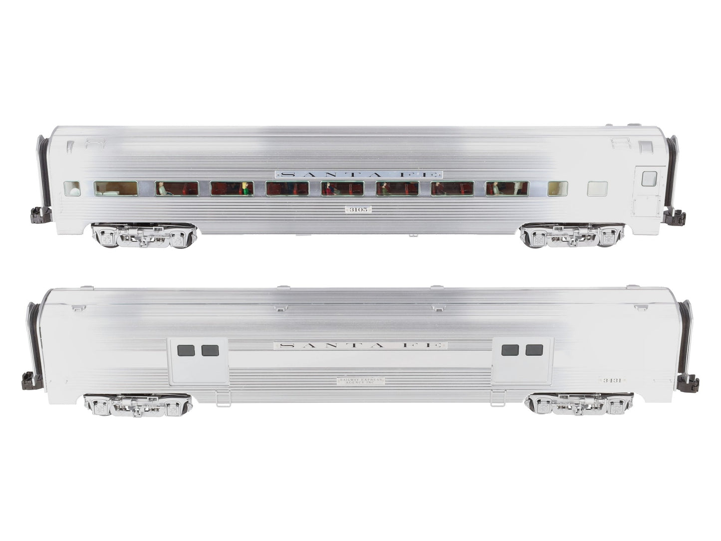 Lionel 6-25408 O Gauge Santa Fe El Capitan Aluminum Passenger Set LN/Box