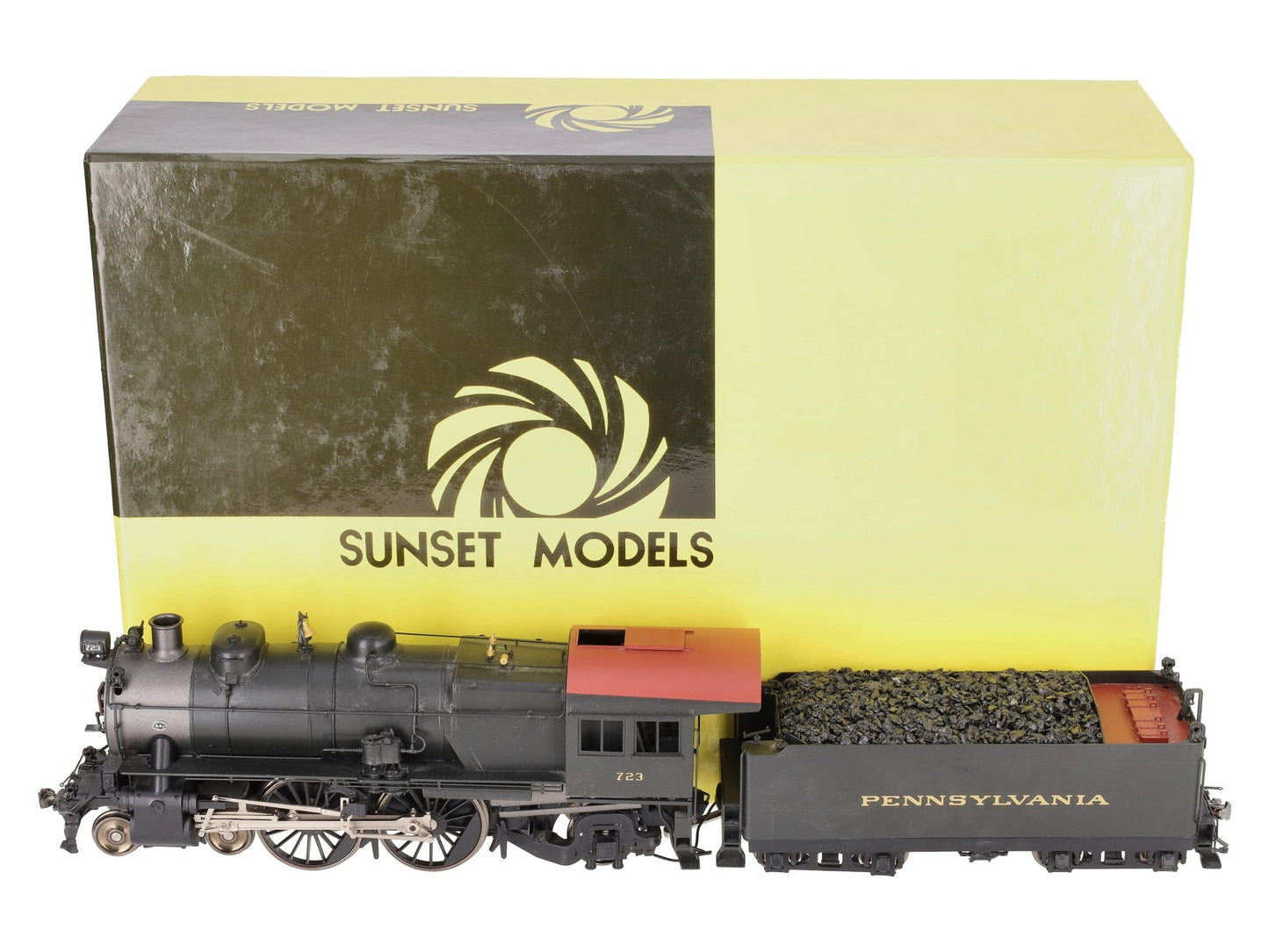 Sunset Models 723 O BRASS PRR E-6s Atlantic 4-4-2 Steam Engine #723 [2-Rail] EX/Box