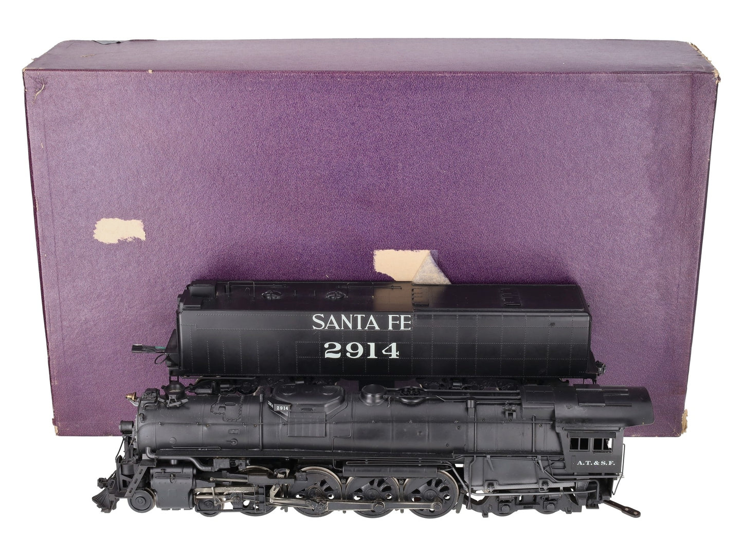 US Hobbies 4-8-4 O Santa Fe BRASS Steam Locomotive and Tender #2914 (2 Rail) EX/Box