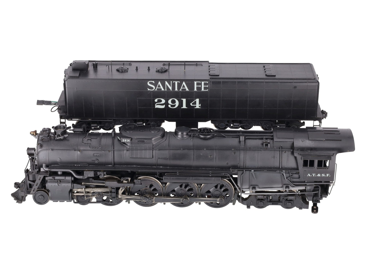 US Hobbies 4-8-4 O Santa Fe BRASS Steam Locomotive and Tender #2914 (2 Rail) EX/Box
