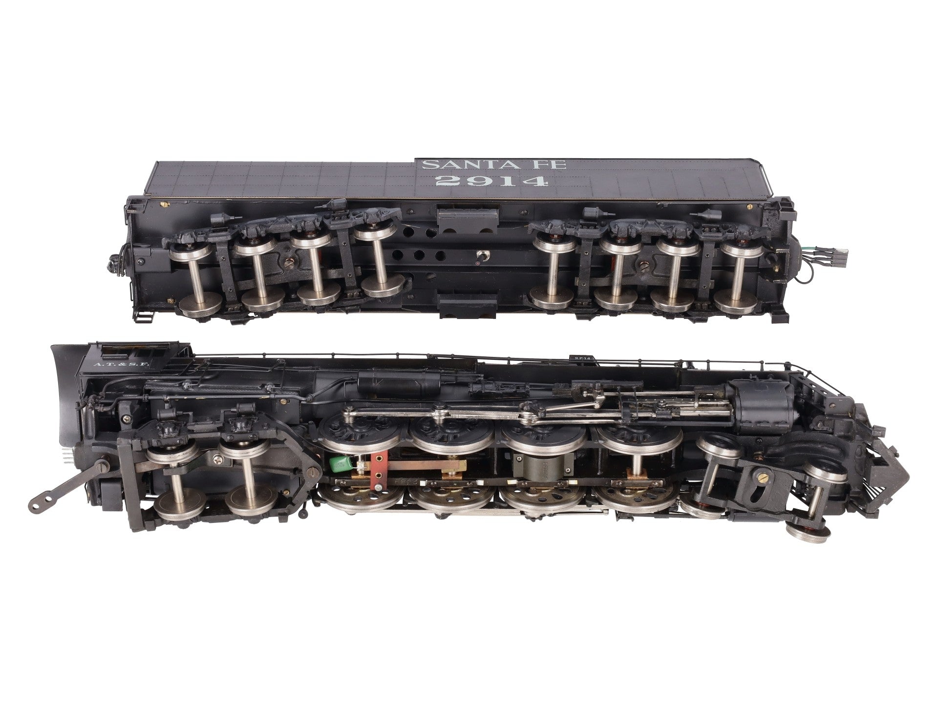 US Hobbies 4-8-4 O Santa Fe BRASS Steam Locomotive and Tender #2914 (2 Rail) EX/Box
