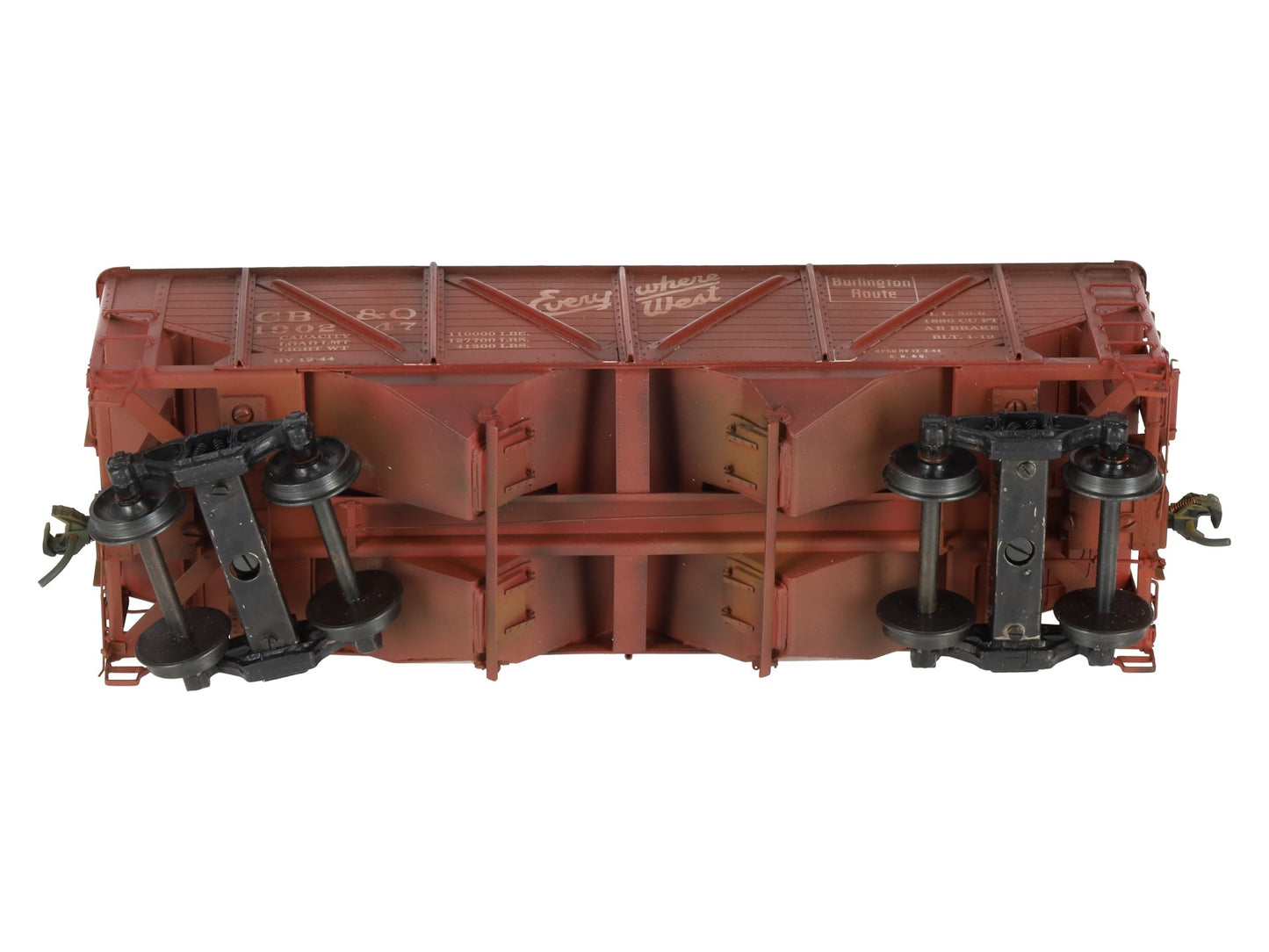 Precision Scale Co 15009 O Scale BRASS CB&Q 55 Ton Composite Twin Hopper[2-Rail]/Box
