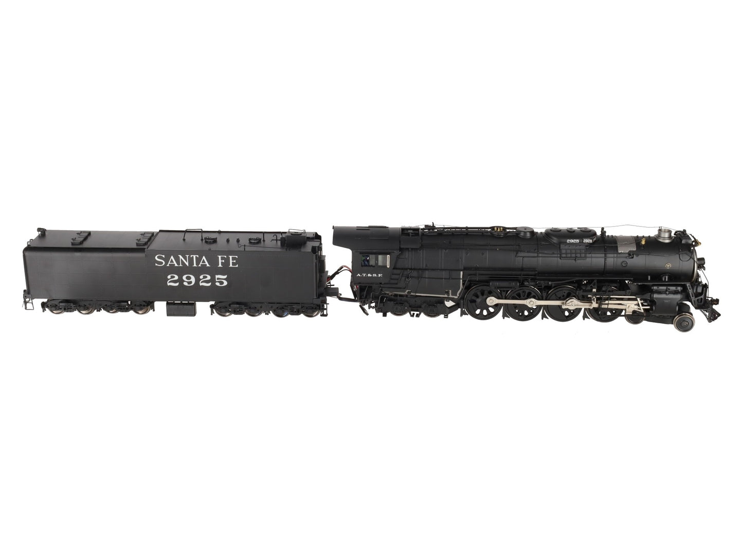 3rd Rail O Scale 2-Rail BRASS ATSF 4-8-4 Steam Locomotive & Tender #2925 w/DC VG